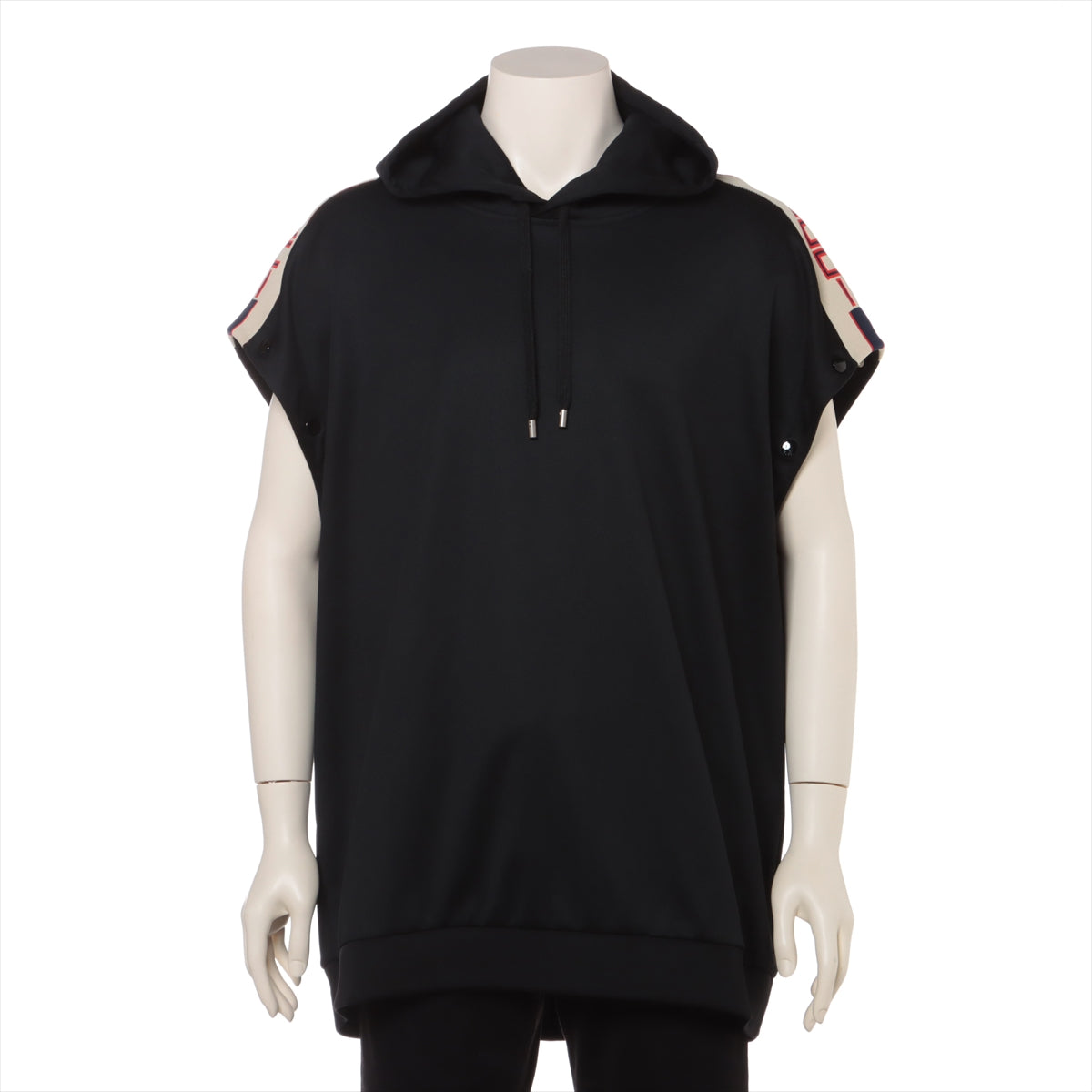 Gucci 18SS Cotton & polyester Parker XXXL Men's Black  475354 2wayTechnical Jersey Sweatshirt Removable sleeves