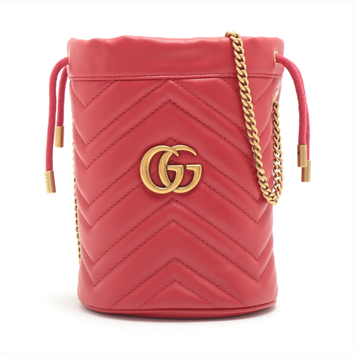Gucci GG Marmont Leather Chain shoulder bag Red 575163