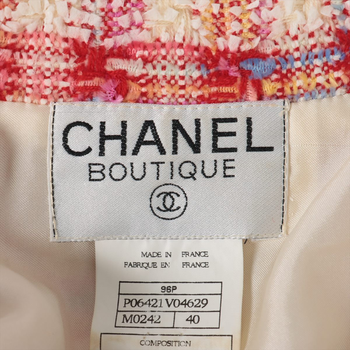Chanel Coco Button 96P Wool & silk Setup 40 Ladies' Multicolor  P06421V04629 Tweed