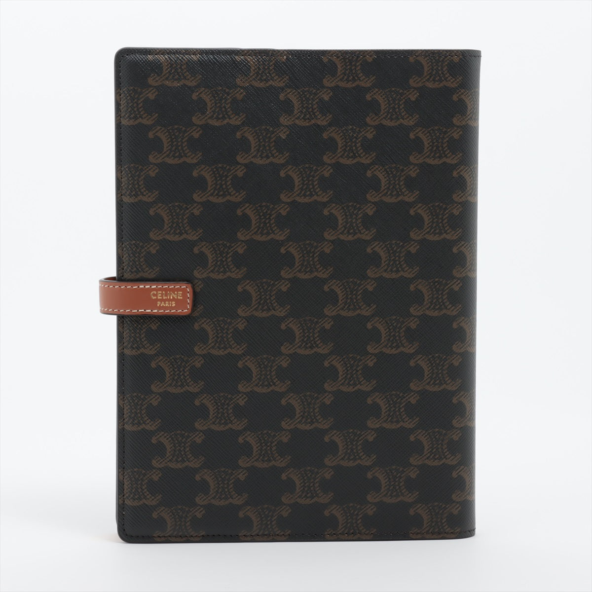 CELINE Triomphe PVC & leather notebook cover Brown notebook included midium notebook cover