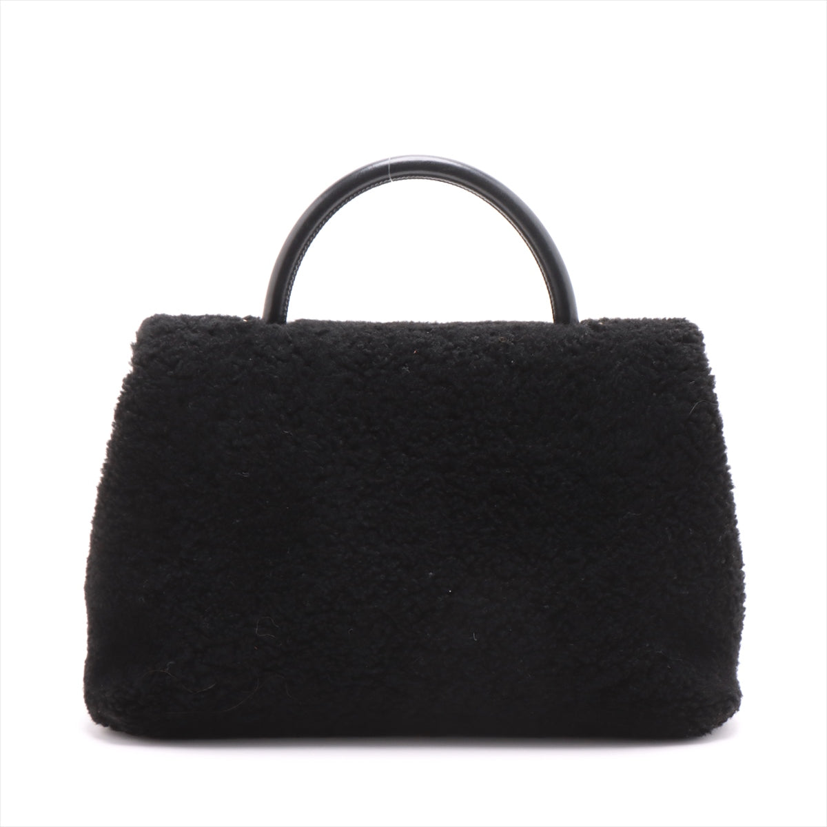 Chanel Coco Handle Mouton 2way handbag Black Gold Metal fittings 23XXX