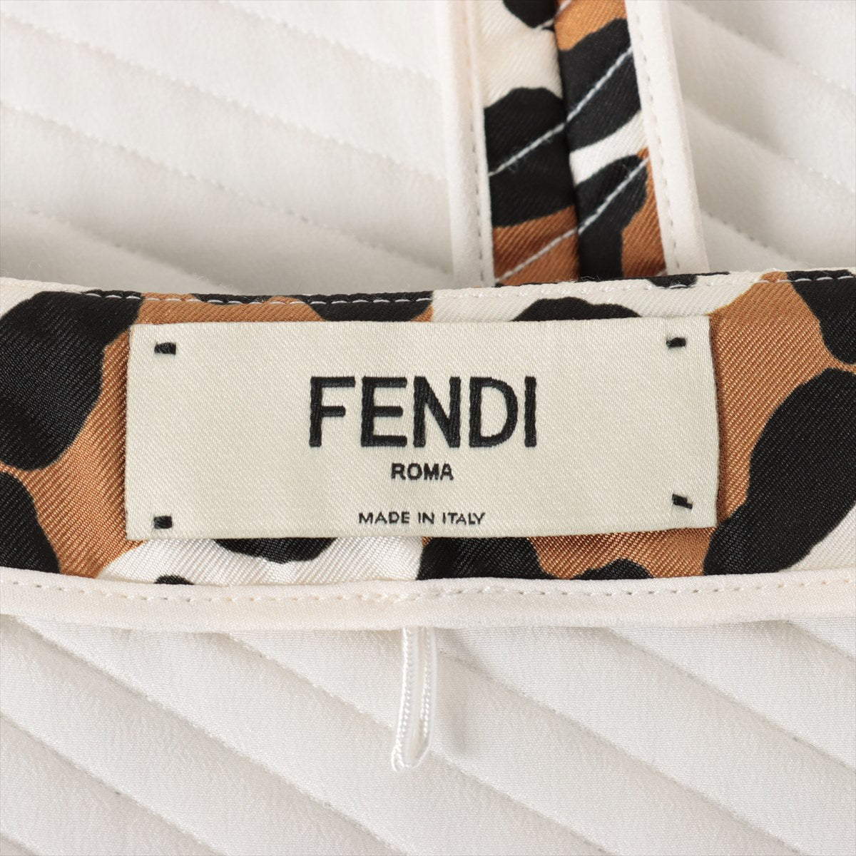 Fendi 20 years Silk Skirt 36 Ladies' Brown  FQ7180 Léopard quilting