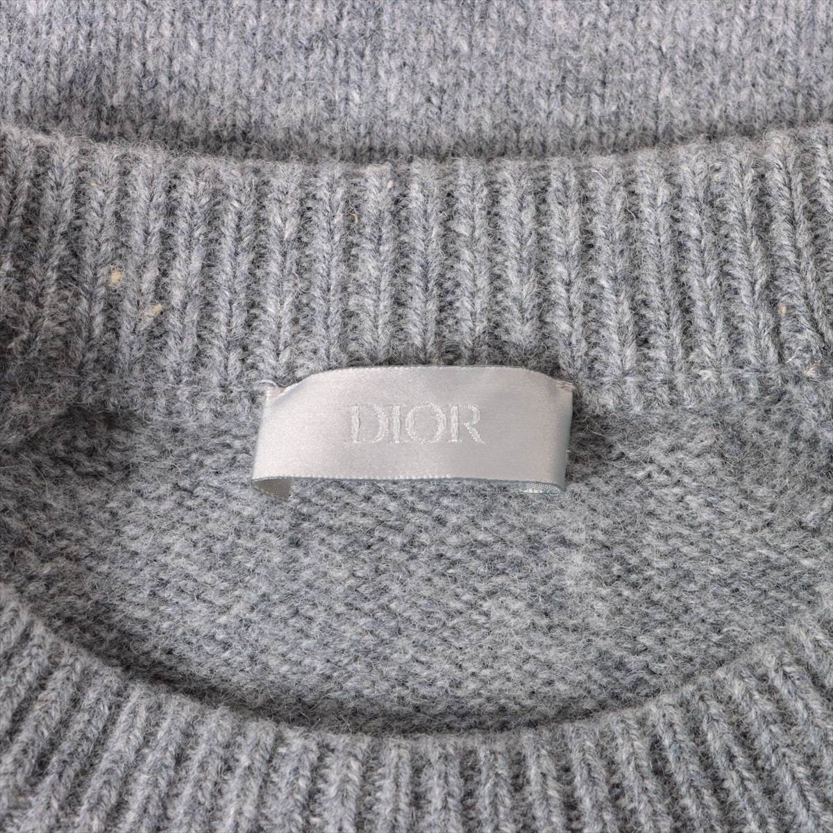 DIOR Wool Knit M Men's Grey  atelier logo embroidery 213M640AT298