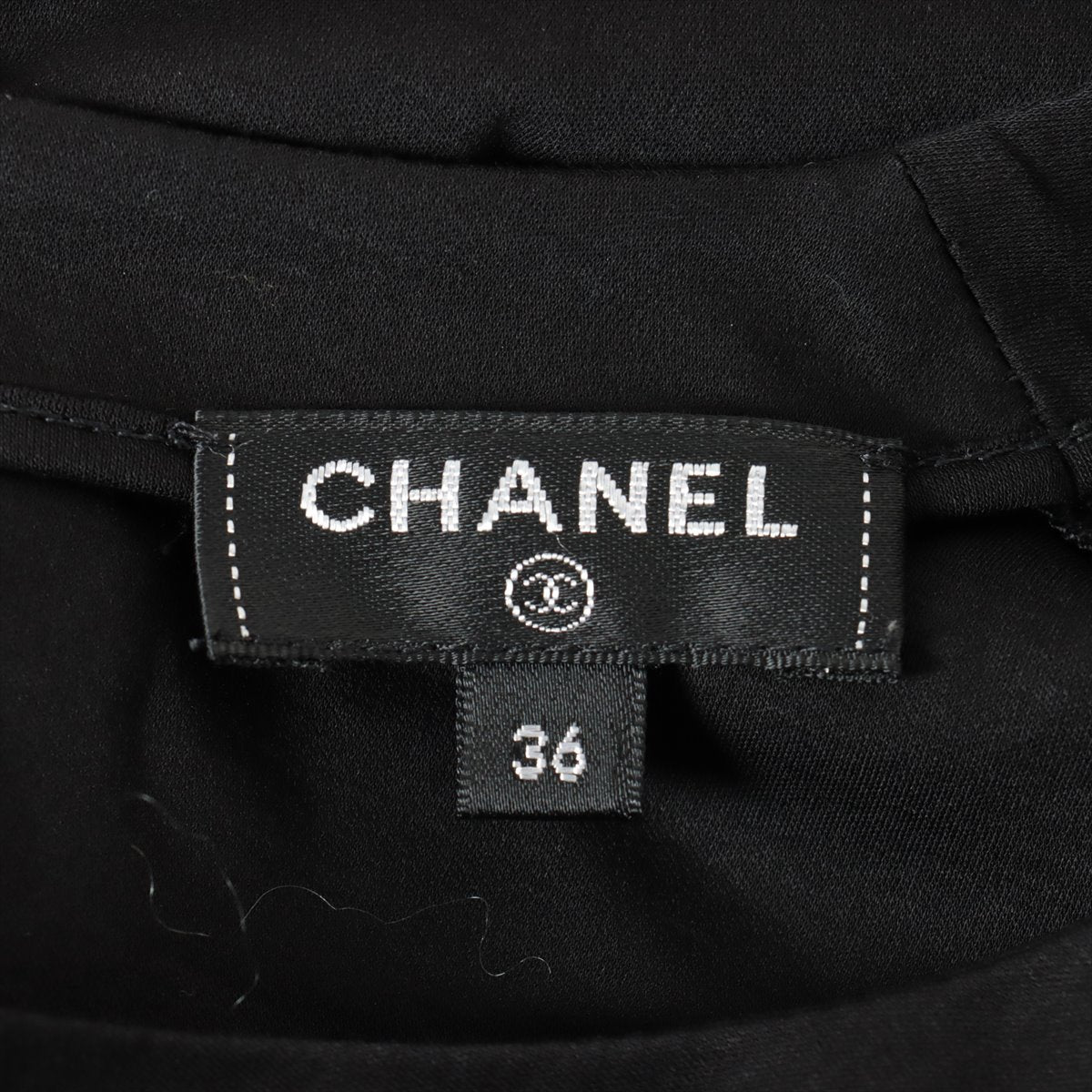 Chanel Coco Button P55 Cotton T-shirt 36 Ladies' Black