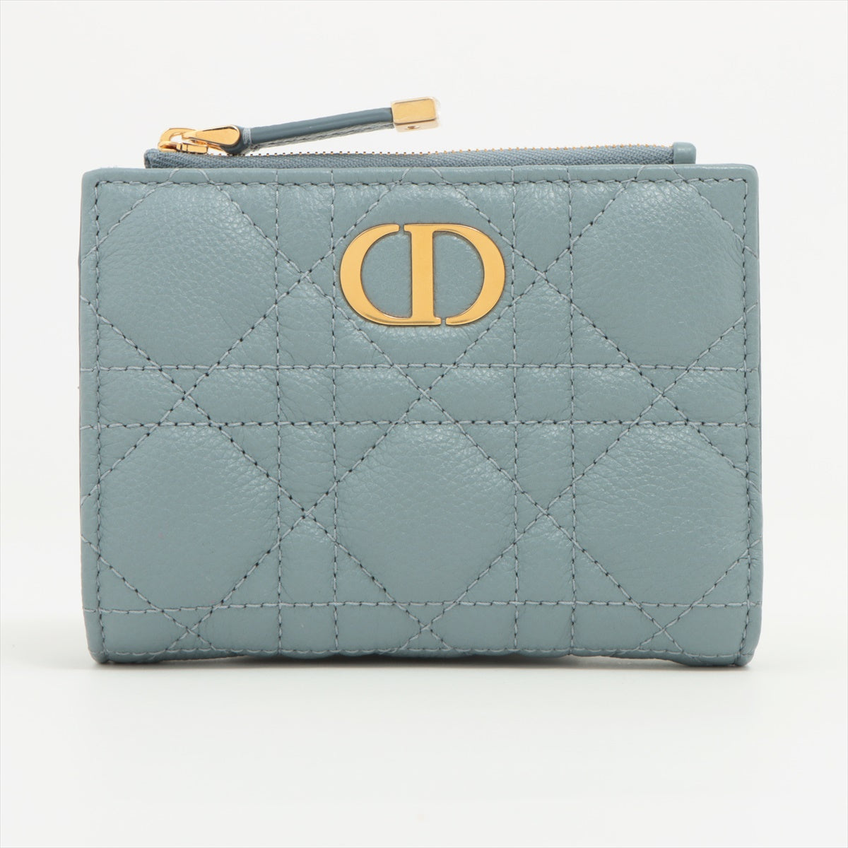 DIOR Cannage Leather Wallet Blue