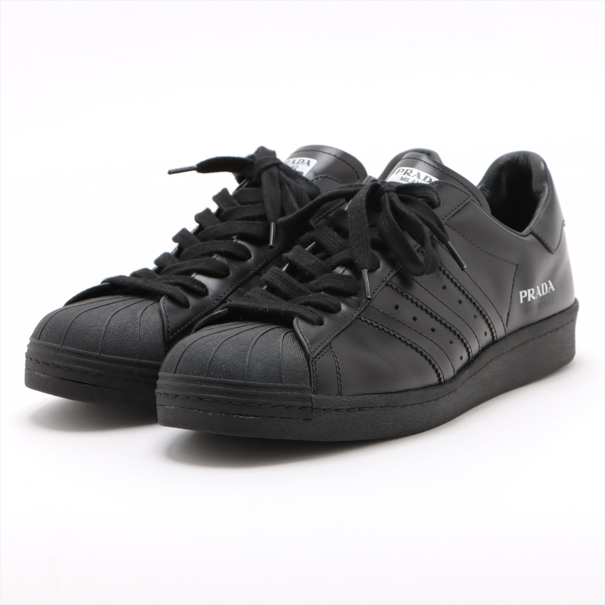 Prada x Adidas superstars Leather Sneakers 28.5㎝ Men's Black FW6679 There is a box