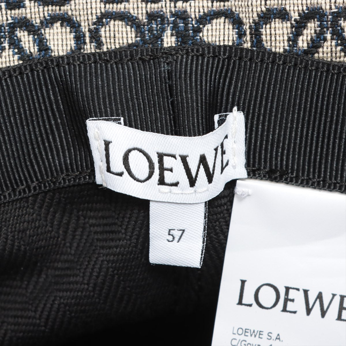 Loewe Anagram Hat 57 Cotton & polyester Black x Navy