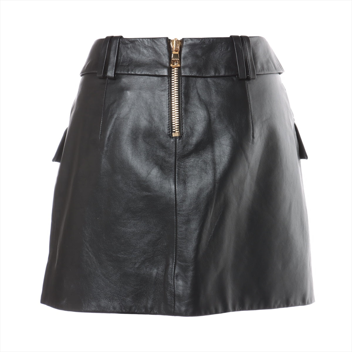 Balmain Leather Skirt 38 Ladies' Black  LA005L158 miniskirt