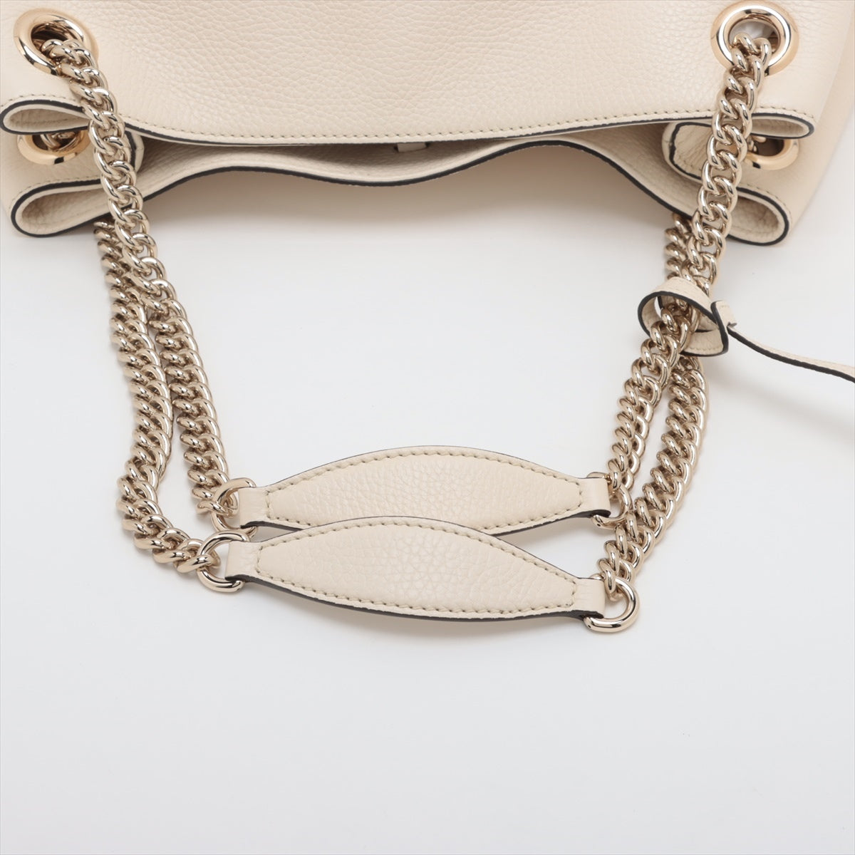 Gucci Soho Leather Chain tote bag White 536196