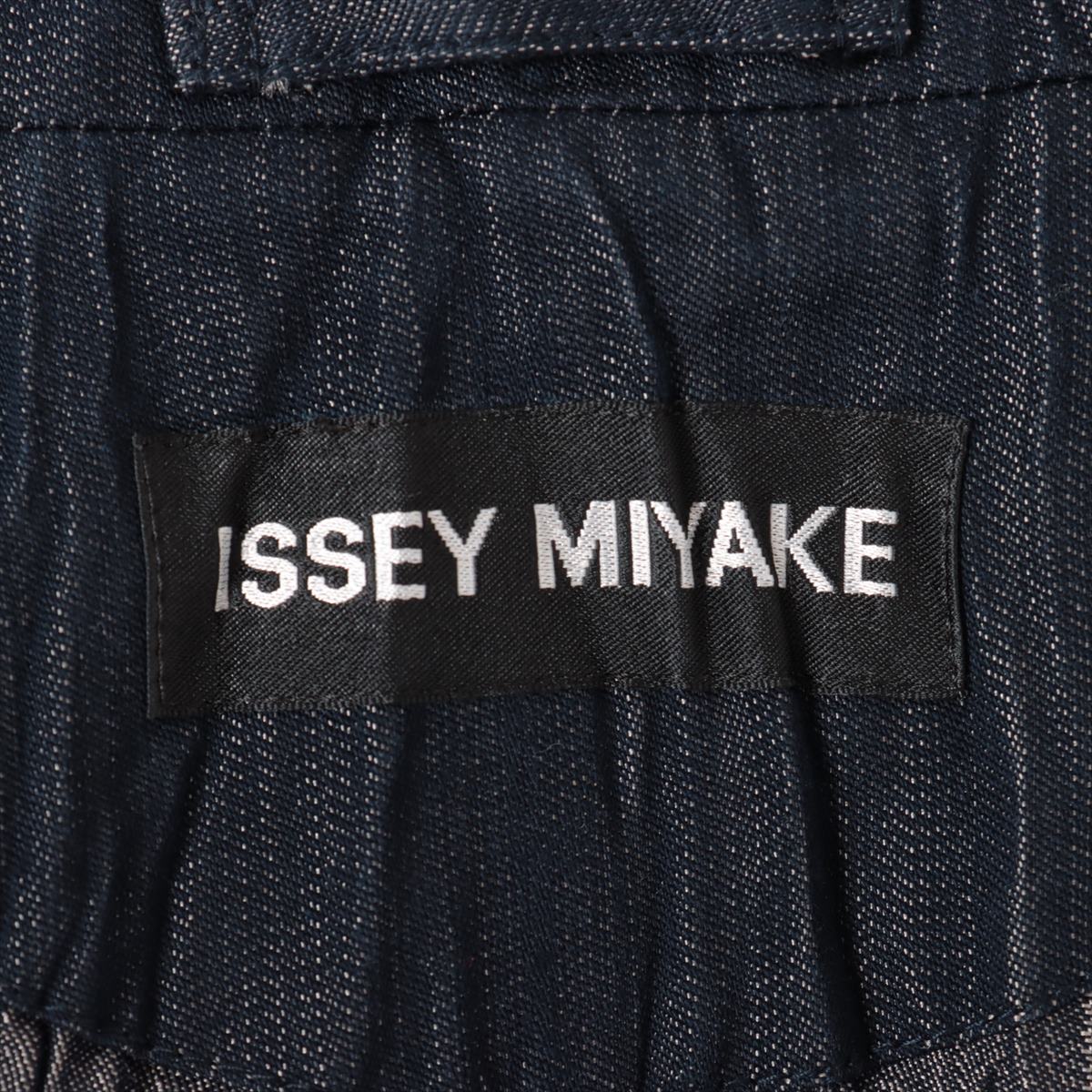 ISSEY MIYAKE Cotton & polyester Denim jacket 2 Men's Blue indigo  ME01FD158 Wrinkle processing