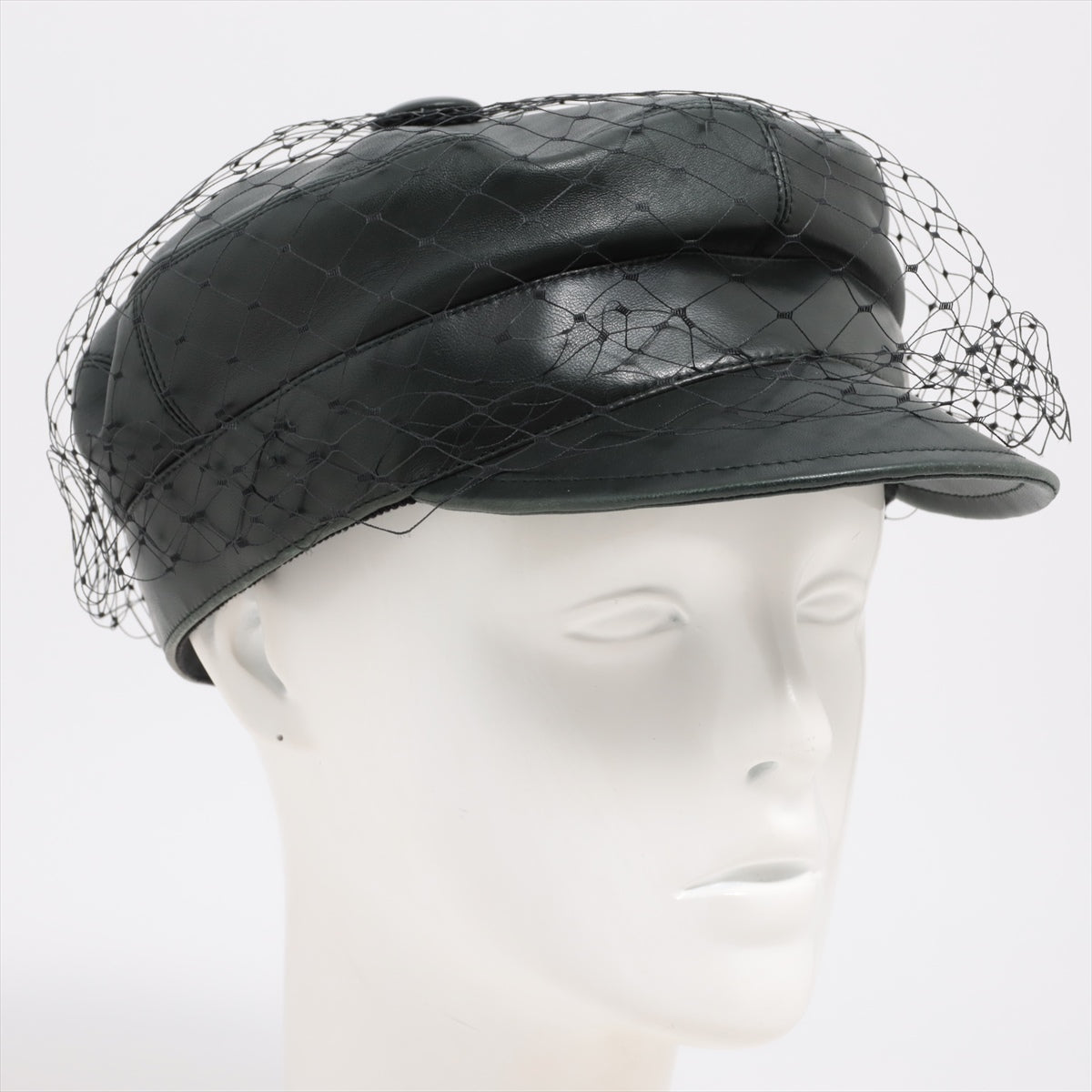Christian Dior 85PAR920G700 Newsboy cap 59 Silk × Lambskin Black