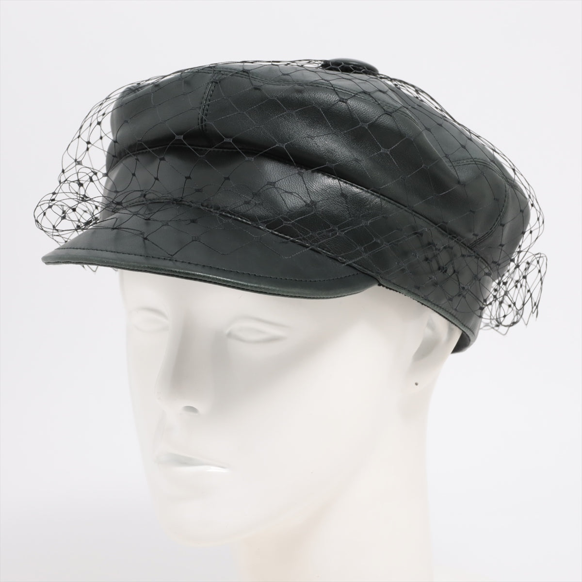 Christian Dior 85PAR920G700 Newsboy cap 59 Silk × Lambskin Black