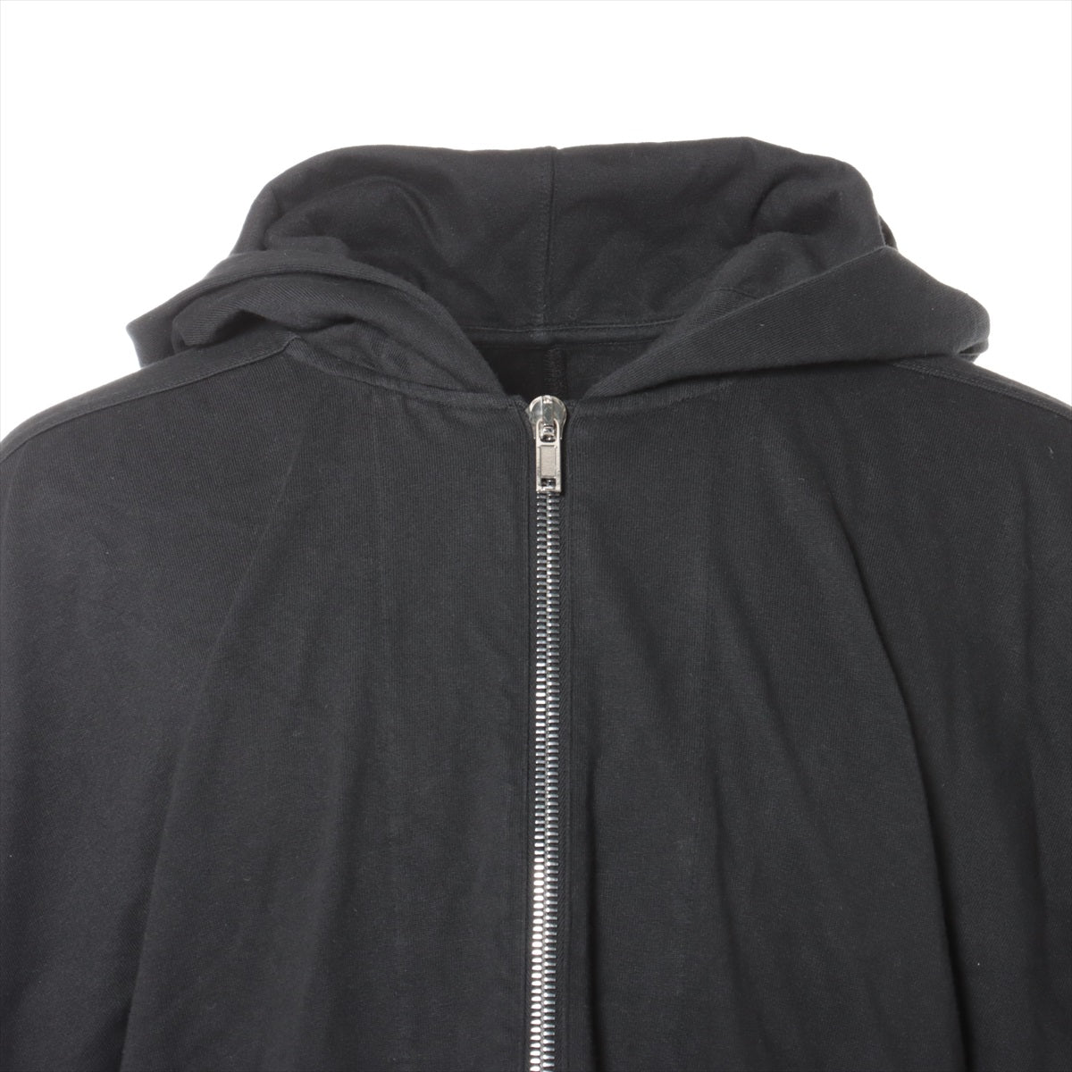 Rick Owens Cotton Parker XS Men's Black  DU02A3290-RIG DRK SHDW long zip up hoodie