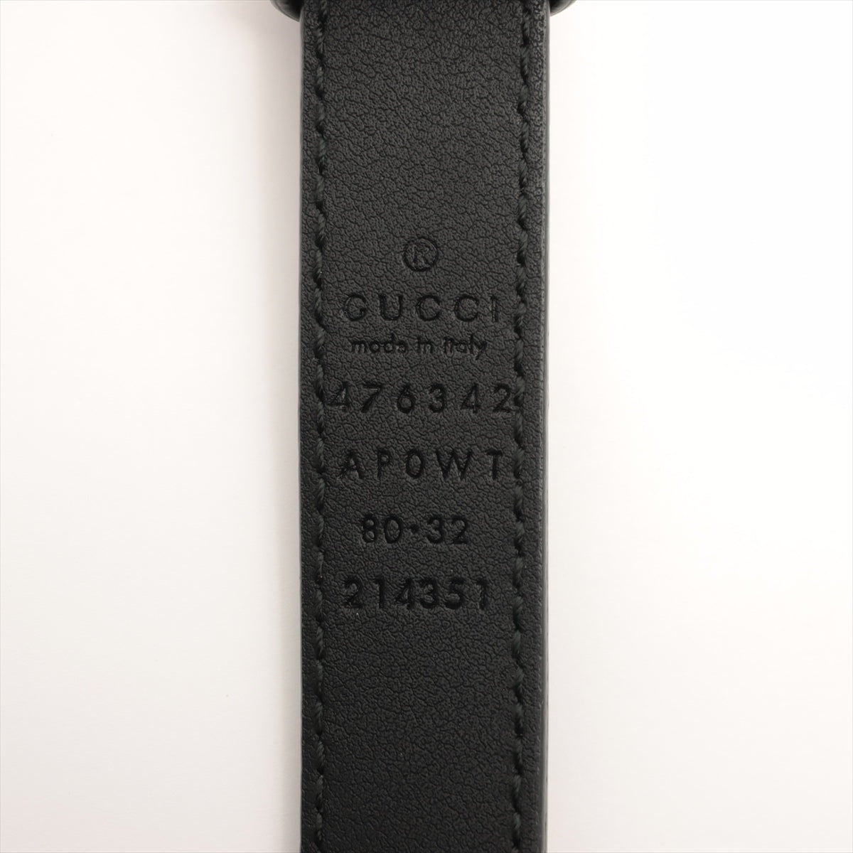 Gucci 476342 GG Marmont Belt 80・32 GP x imitation pearl x leather Black