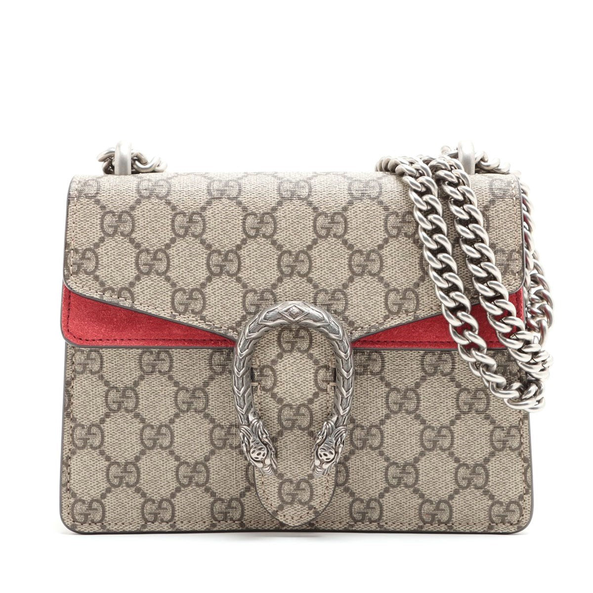 Gucci GG Supreme Dionysus PVC & leather Chain shoulder bag Beige 421970