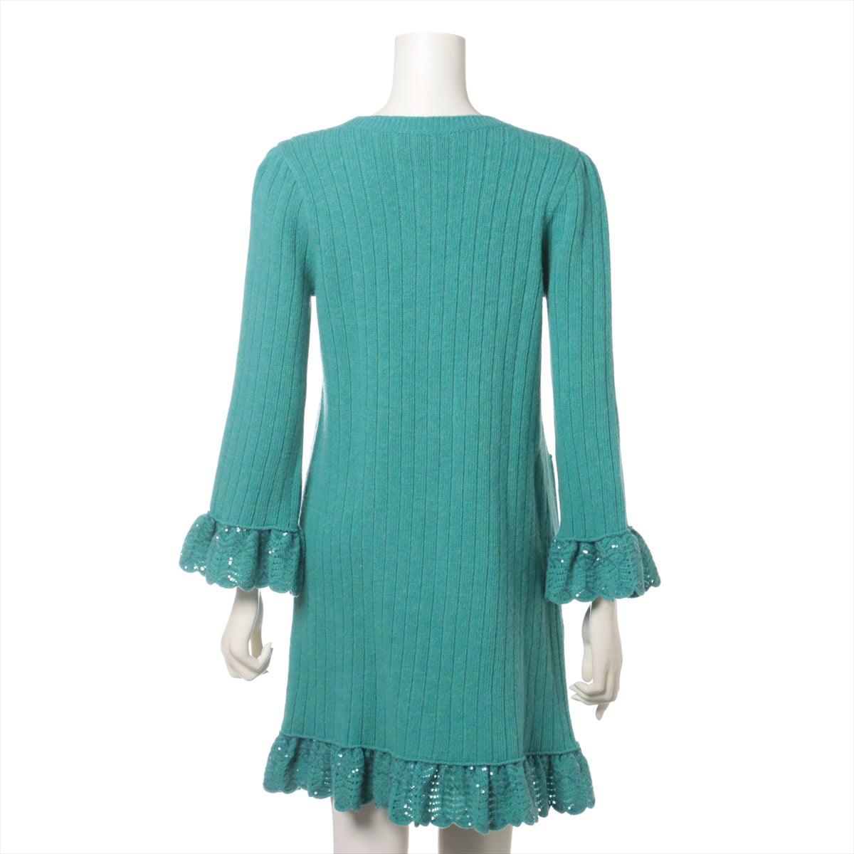 Gucci Wool & polyester Knit dress M Green  644792 Sequins