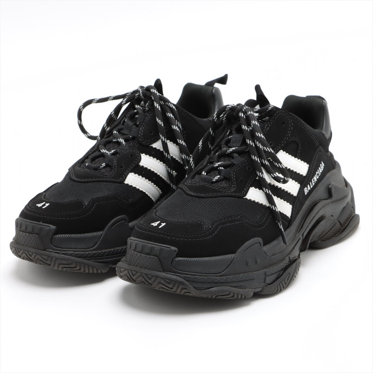 Balenciaga x adidas Triple s Mesh x leather Sneakers 41 Men's Black 712821