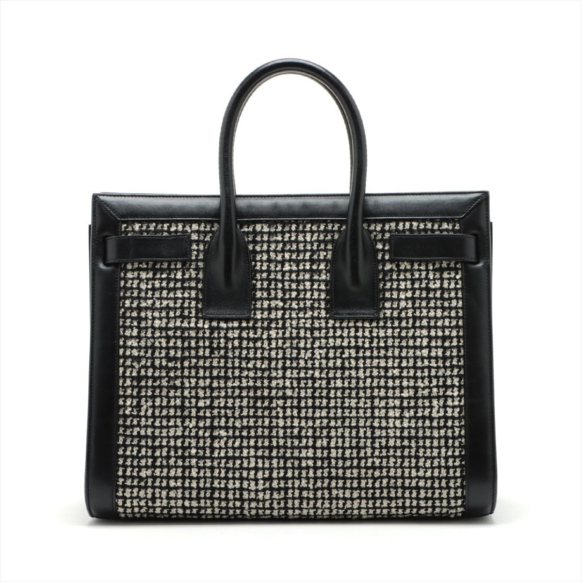 Saint Laurent Paris Sac de Jour Tweed x Leather 2way handbag Black 355153