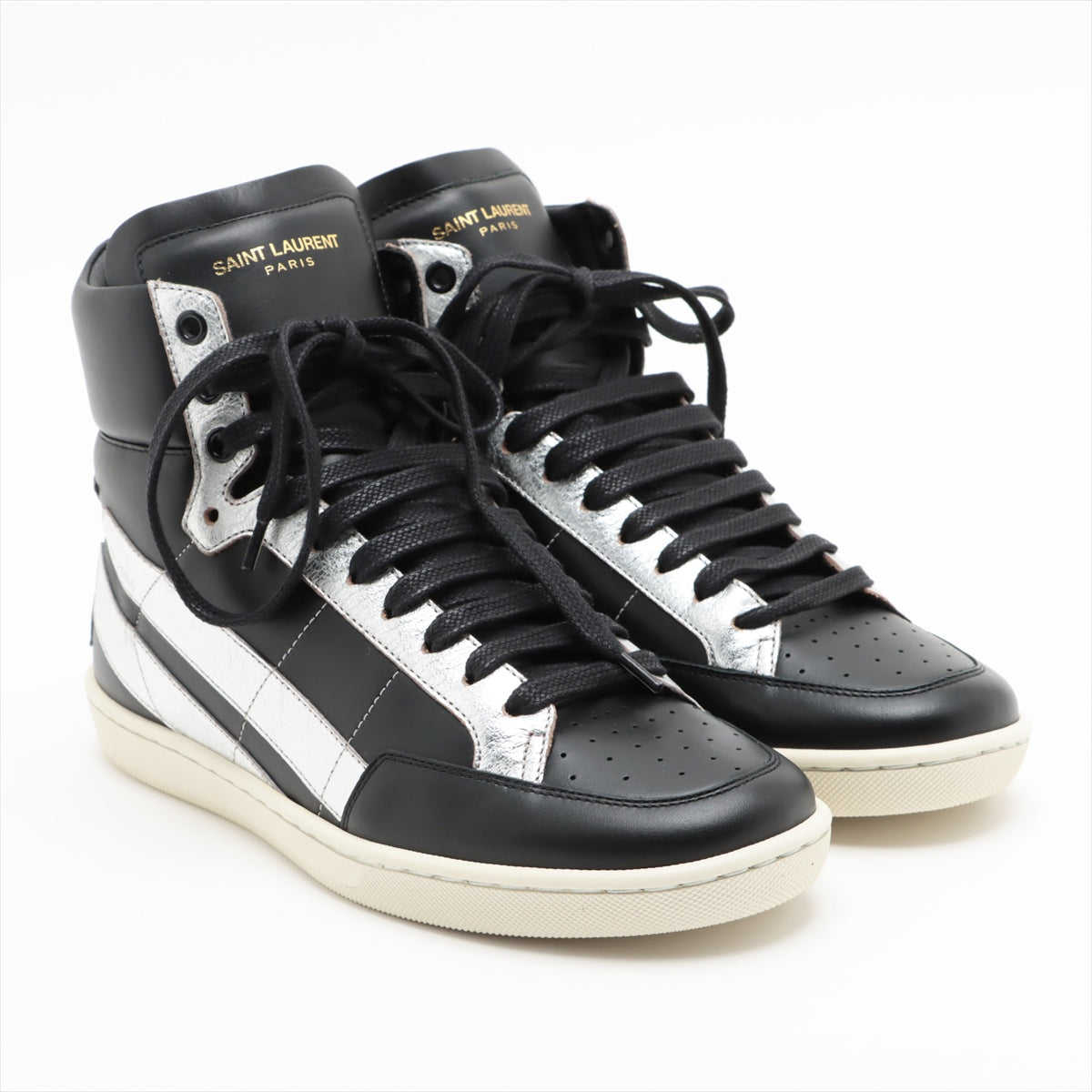 Saint Laurent Paris Leather High-top Sneakers 39 Men's Black 418044 Is there a replacement string