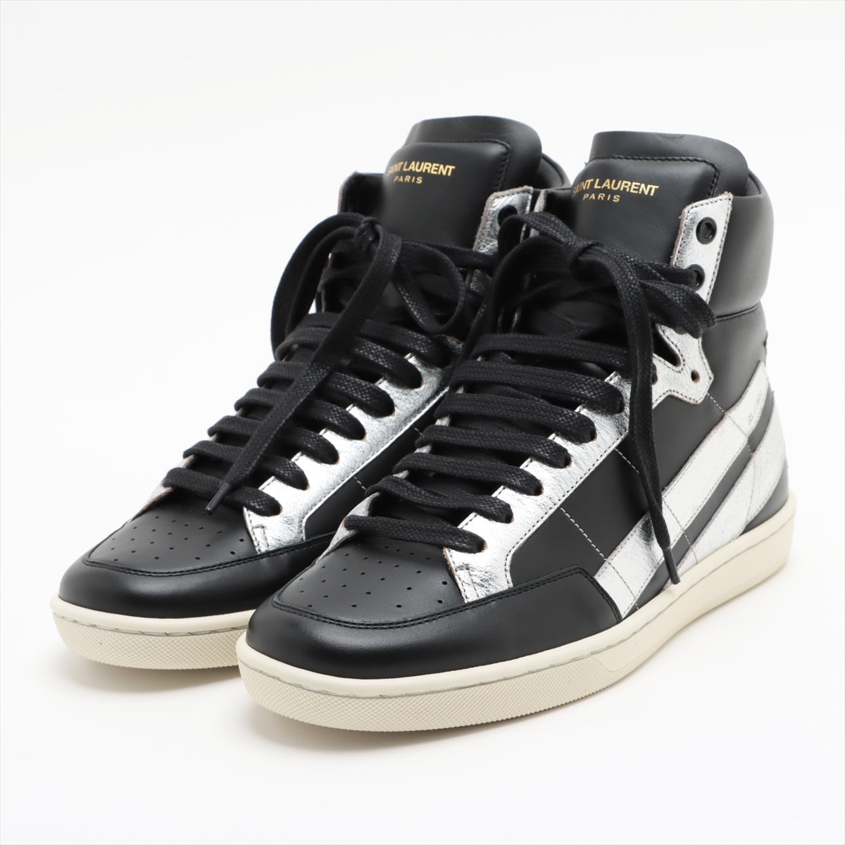 Saint Laurent Paris Leather High-top Sneakers 39 Men's Black 418044 Is there a replacement string