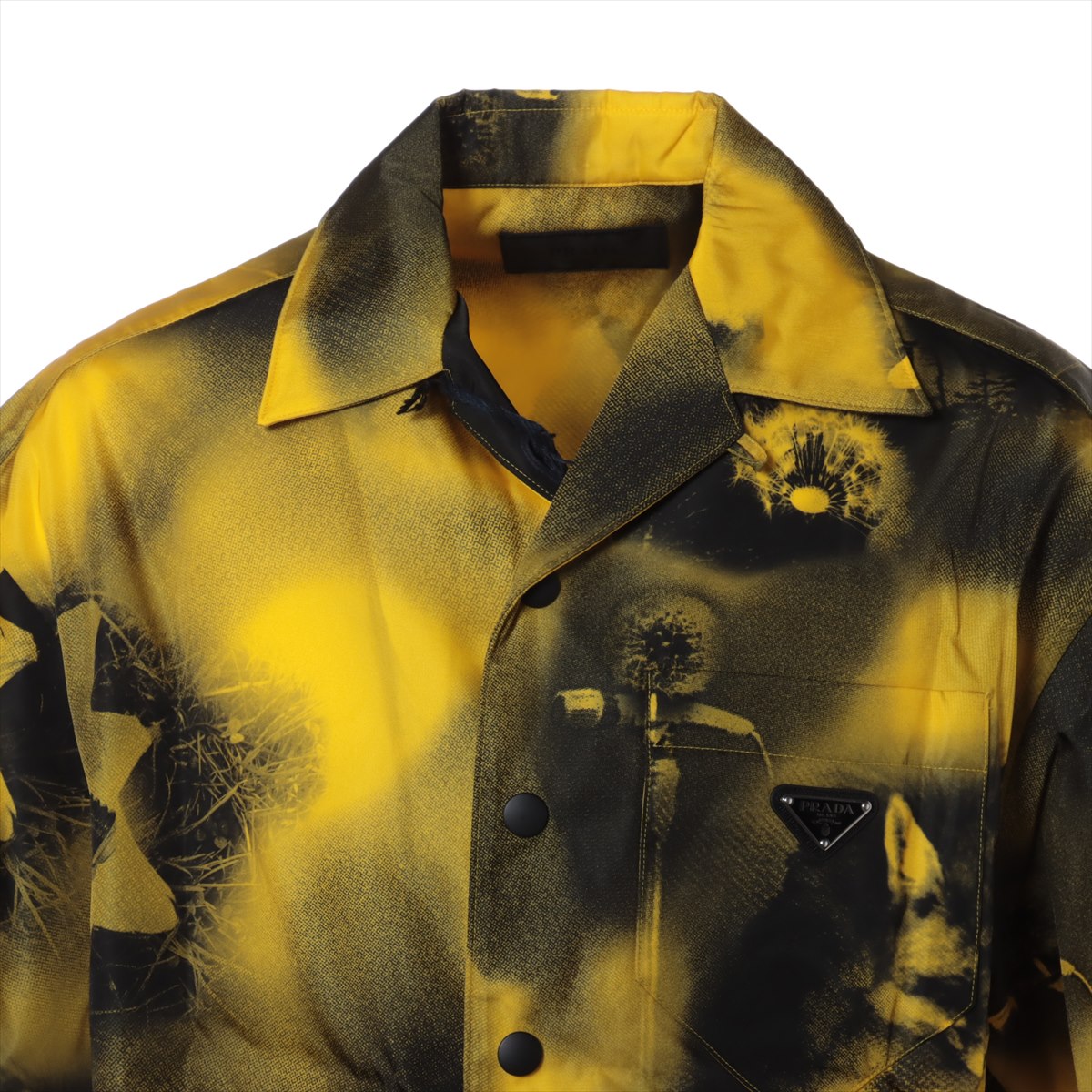Prada Short Sleeved Printed Re Nylon Shirt Yellow - MEN from Onu UK