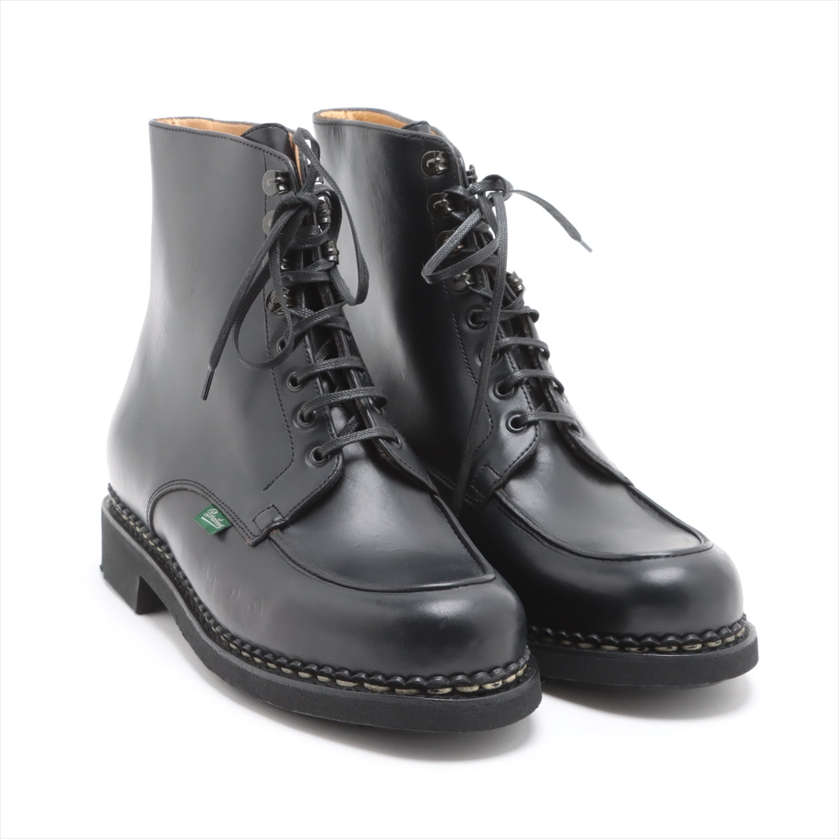 Paraboot Leather Boots 8 1/2 Men's Black BEAULIEU Lace up box There is a bag