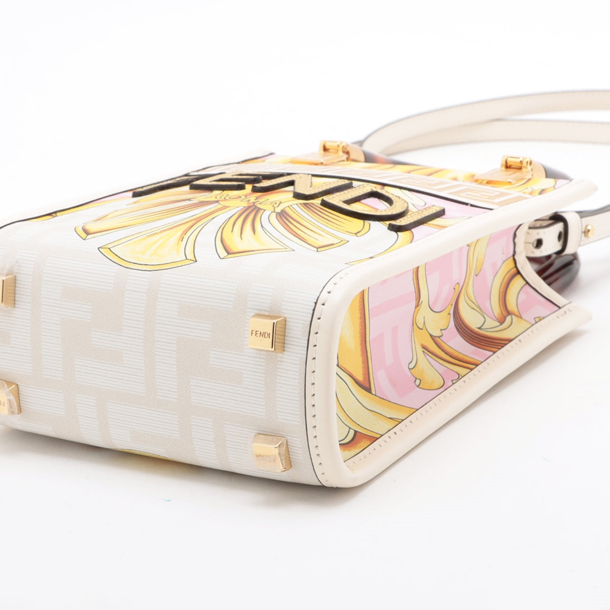Fendi x Versace Sunshine Shopper small Leather 2way handbag Multicolor 8BS051
