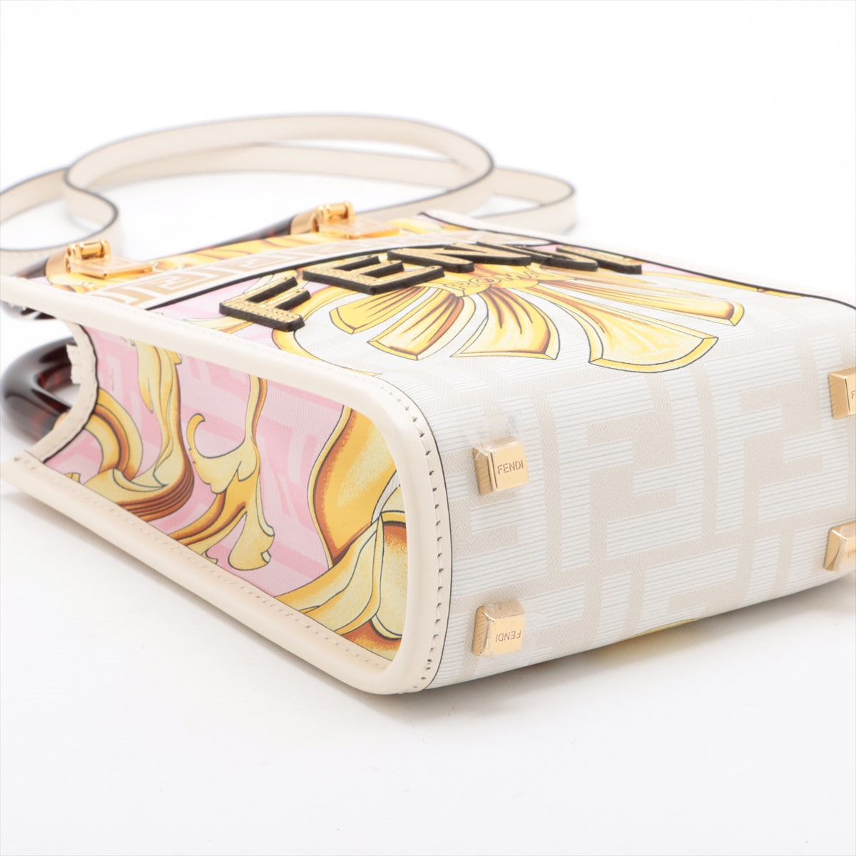 Fendi x Versace Sunshine Shopper small Leather 2way handbag Multicolor 8BS051