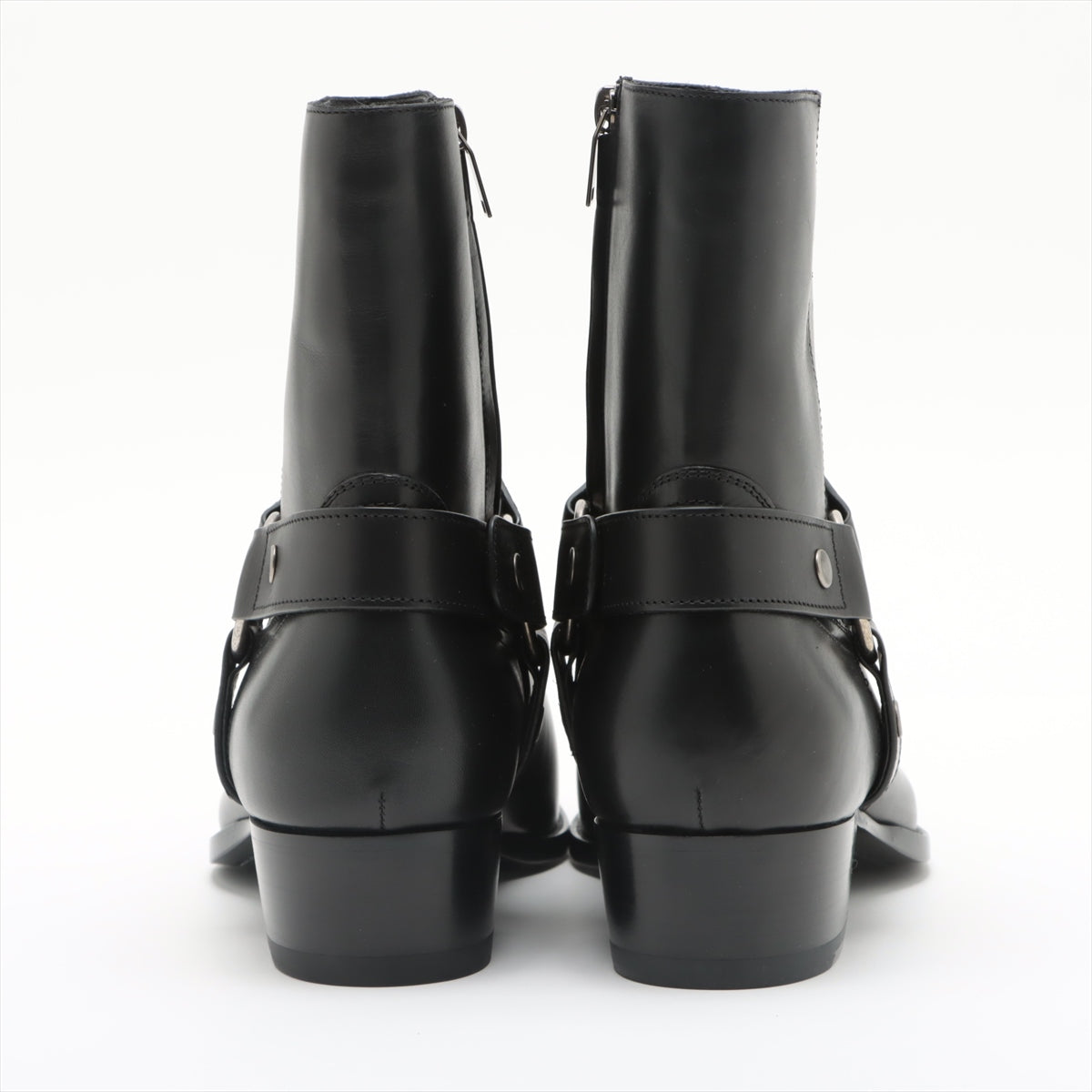 Saint Laurent Paris Wyatt Harness Leather Boots 42 Men's Black DI681331