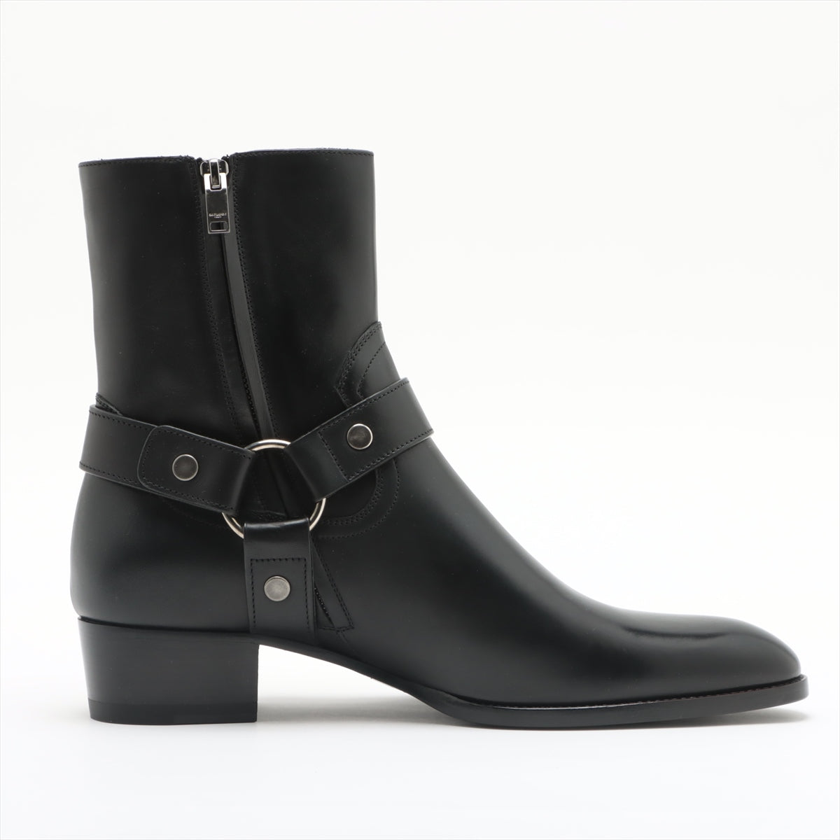 Saint Laurent Paris Wyatt Harness Leather Boots 42 Men's Black DI681331