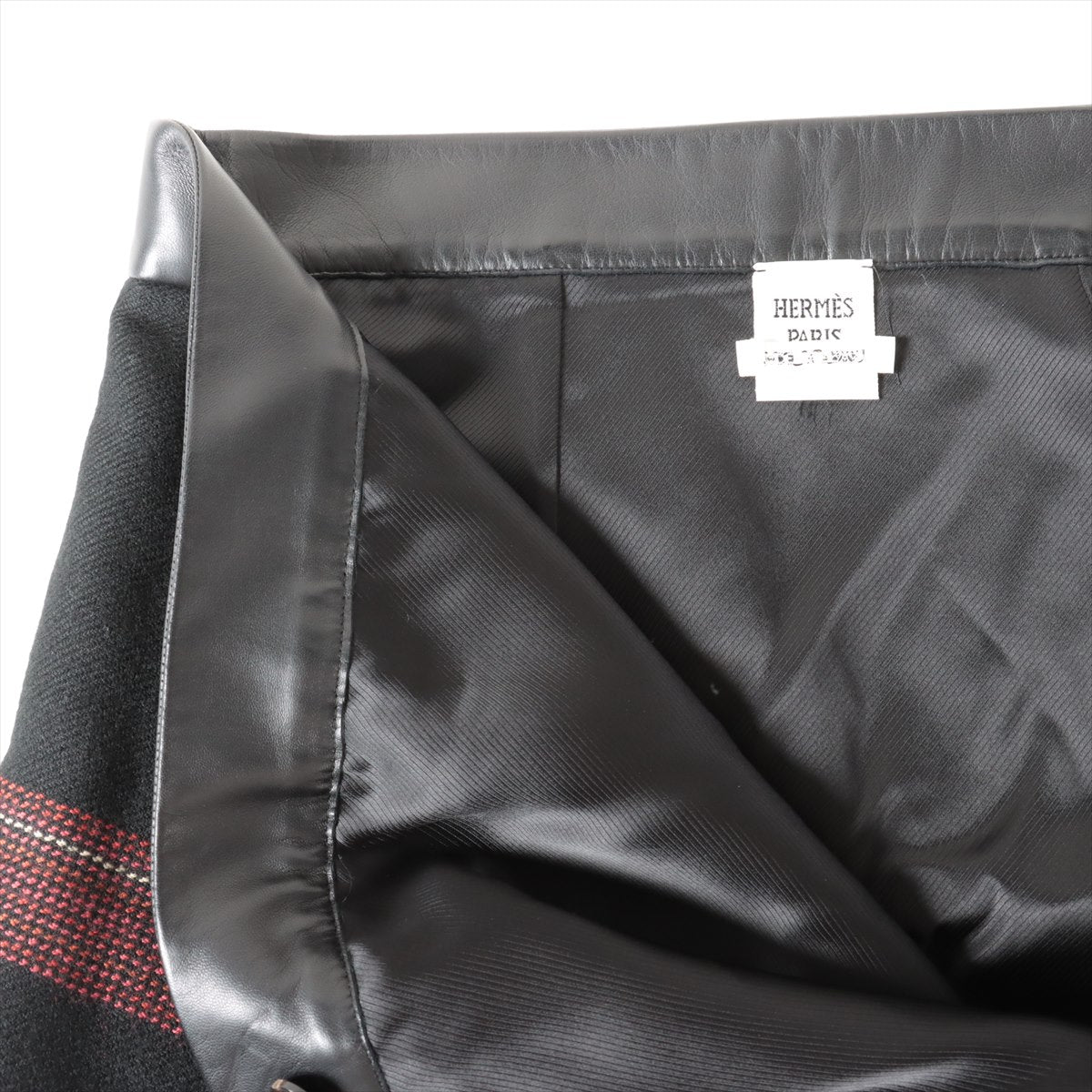 Hermès Wool Skirt 34 Ladies' Black  07-7309 Lam