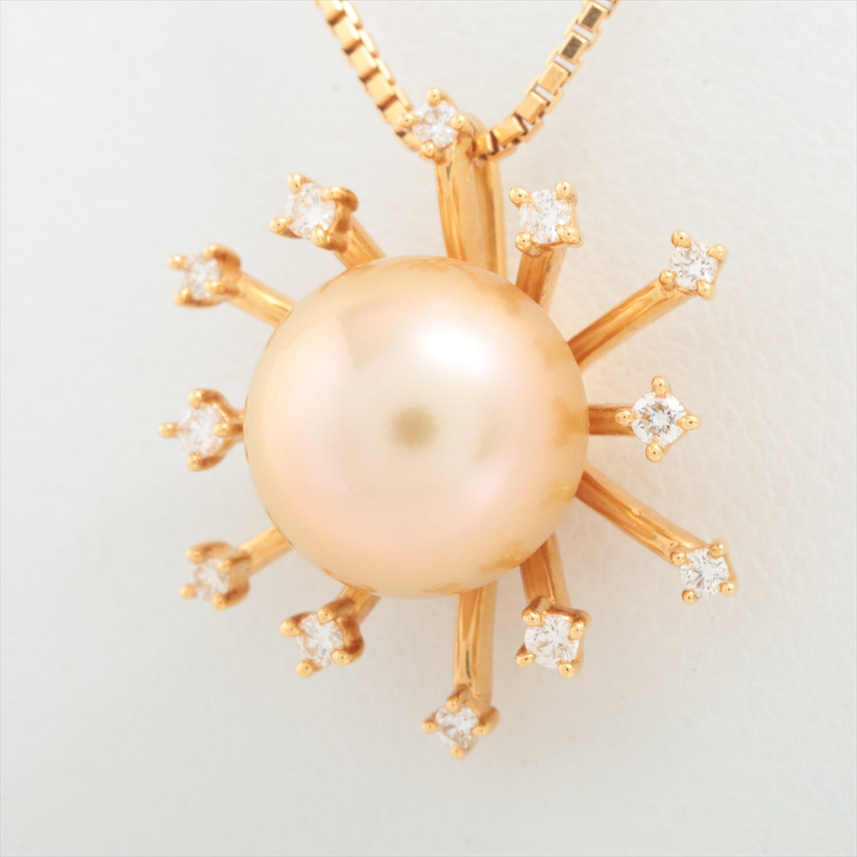 TASAKI Pearl diamond Necklace K18(YG) 8.3g 0.16 Approx. 10.0 mm