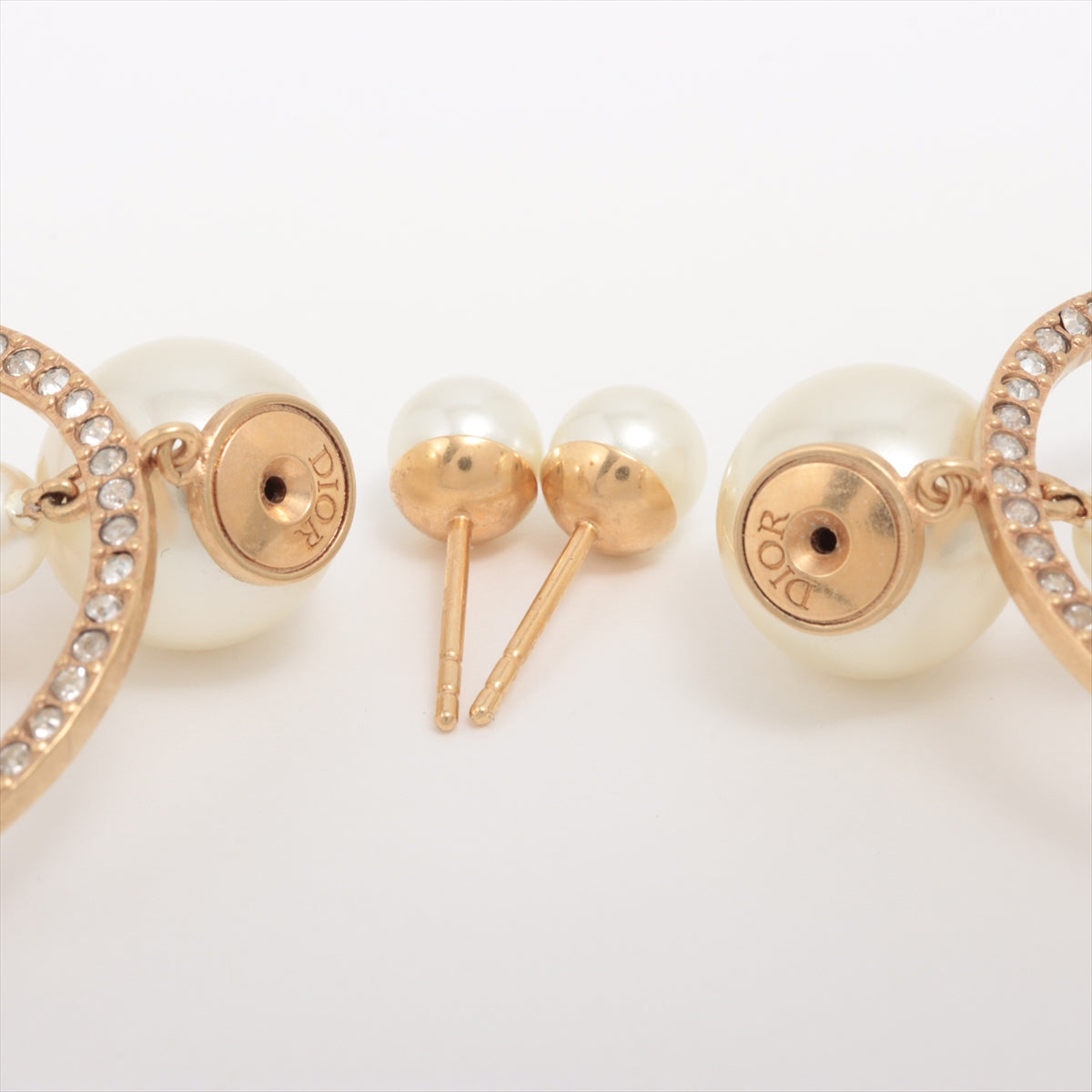 Christian Dior Tribal Piercing jewelry (for both ears) GP x rhinestone x imitation pearl Gold