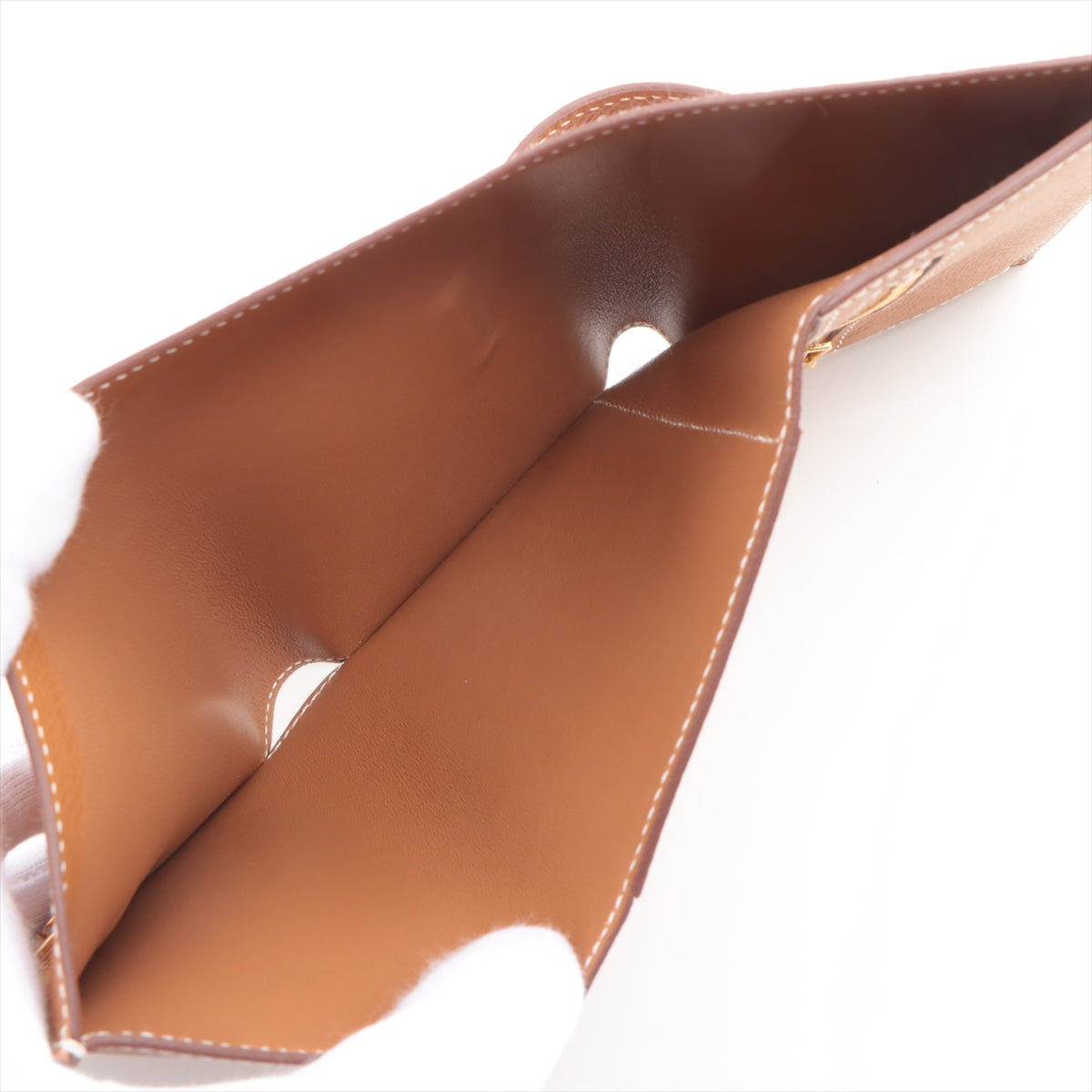 Hermès Bearn Combiné Veau Epsom Compact Wallet Brown Gold Metal fittings U: 2022