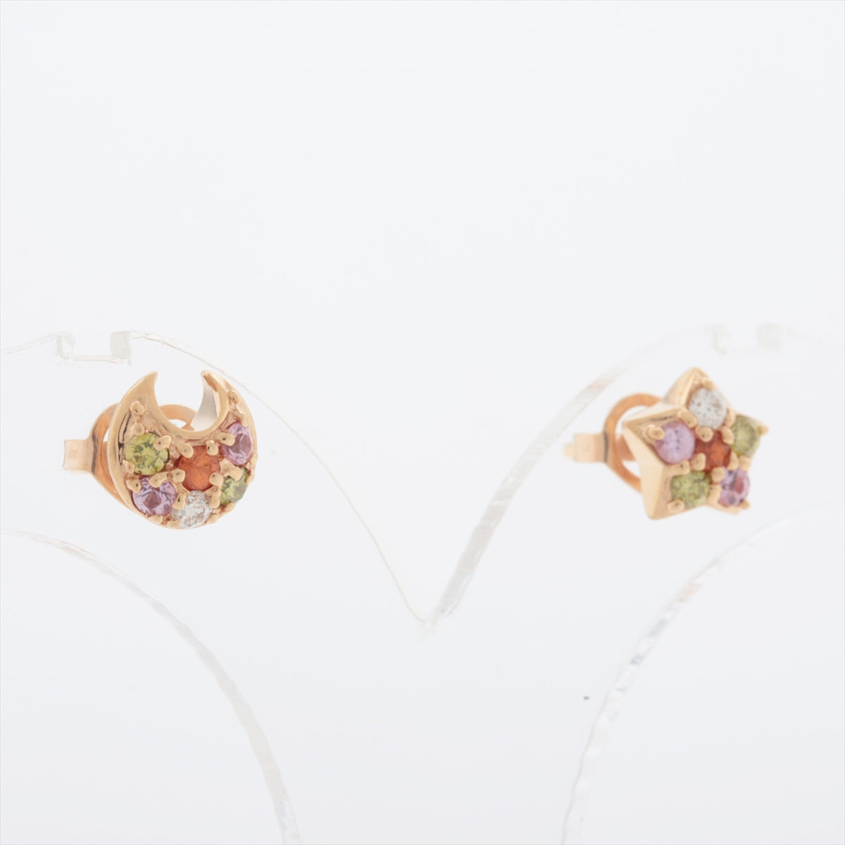 Ponte Vecchio Multicolor diamond Piercing jewelry K18PG 1.7g S0.12 0.07 D0.03