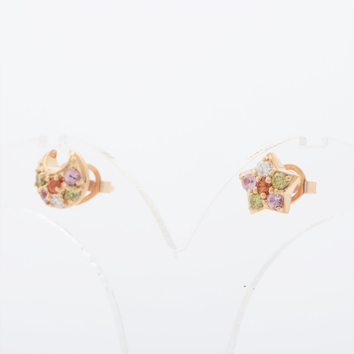Ponte Vecchio Multicolor diamond Piercing jewelry K18PG 1.7g S0.12 0.07 D0.03