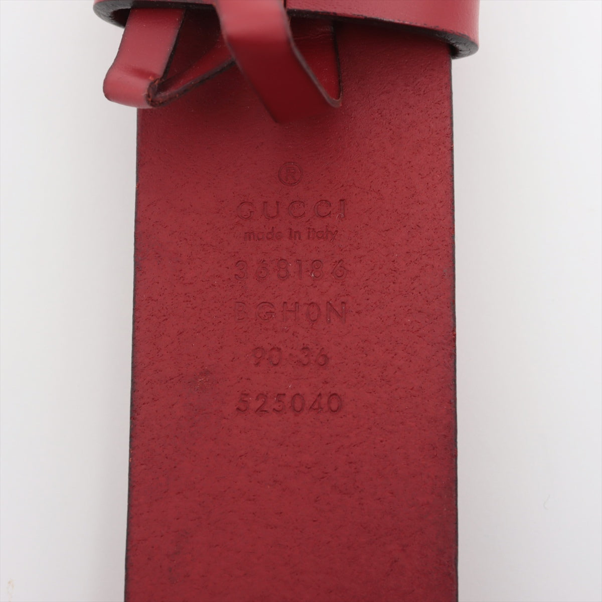 Gucci 525040 Interlocking G Belt 90 Leather Red
