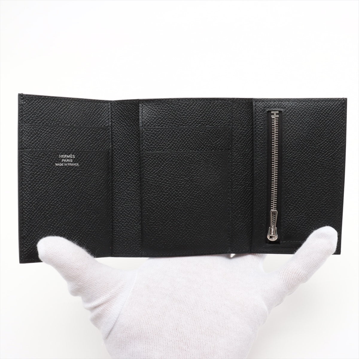 Hermès Bearn Compact Veau Epsom Compact Wallet Black Black hardware U: 2022