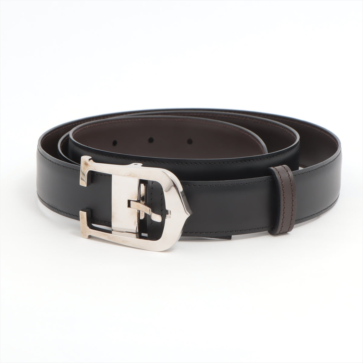 Cartier Allongé Belt No notation GP & leather Black × Brown Wears Losing luster Yes