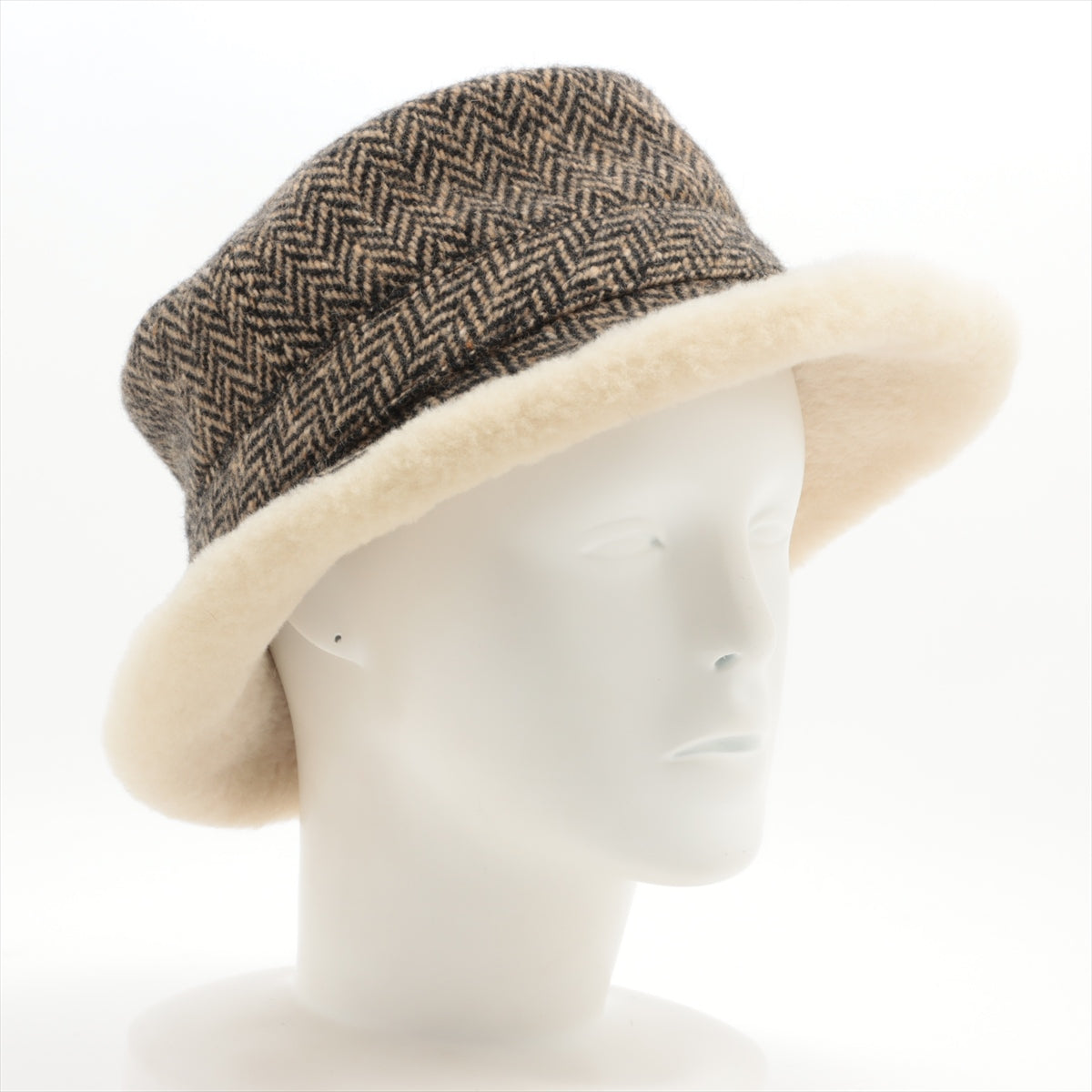 Hermès Herringbone Hat 58 Wool & cashmere Brown