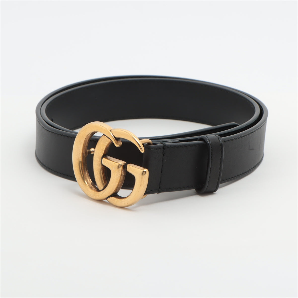 Gucci 414516 GG Marmont Belt 90/36 GP & leather Black