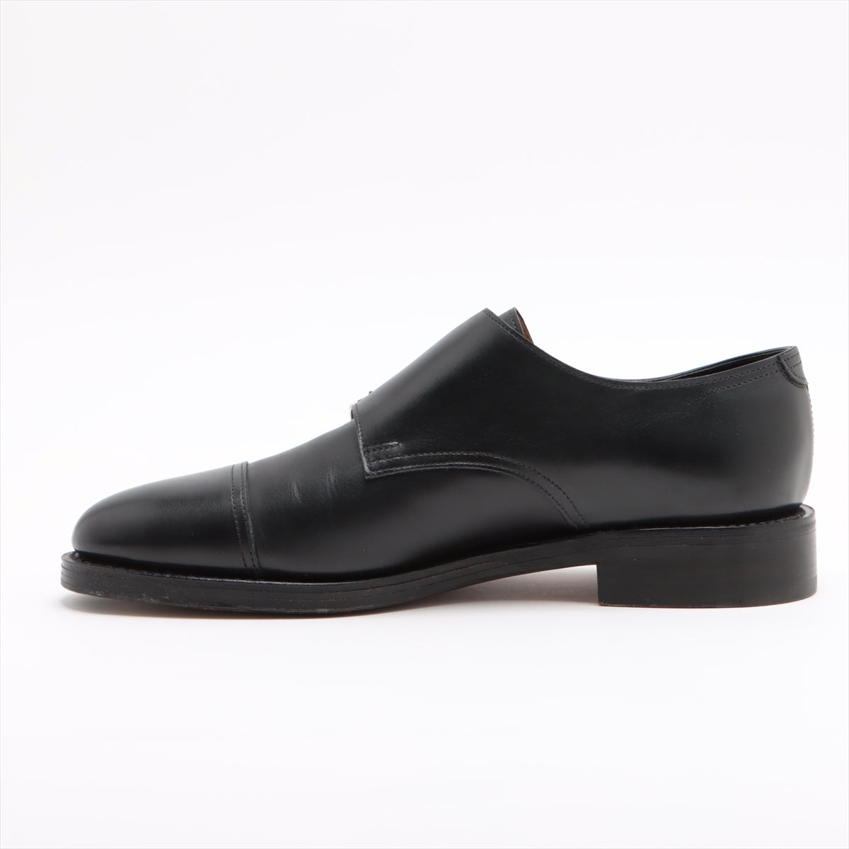 John Lobb Leather Dress shoes 6E Men's Black william Double monk strap