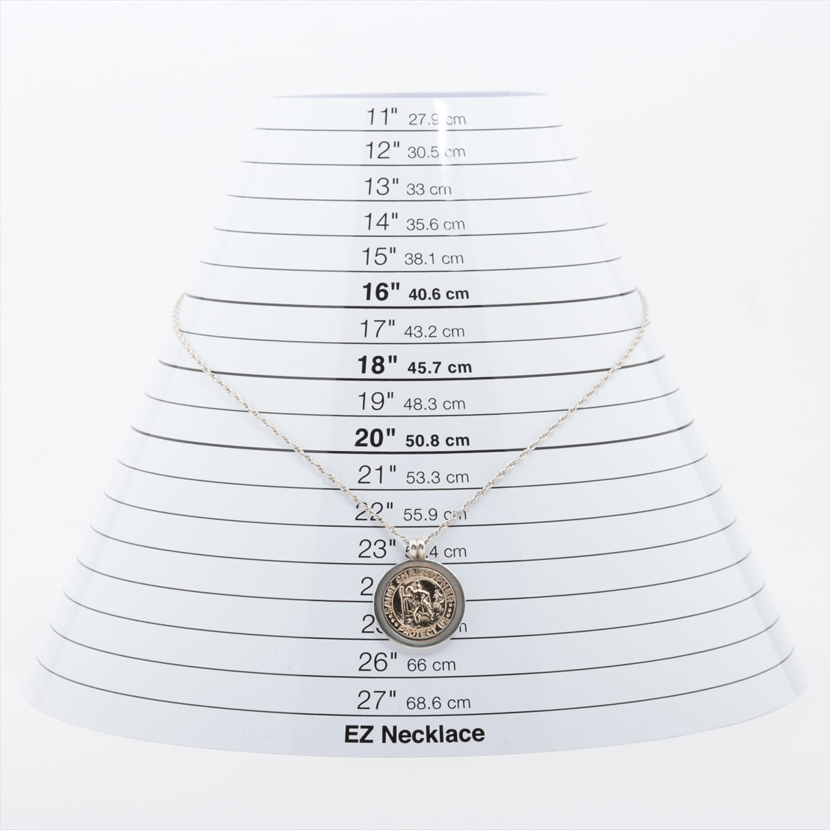 Tiffany Saint Christopher Necklace 925×750 14.2g Silver x gold Coin