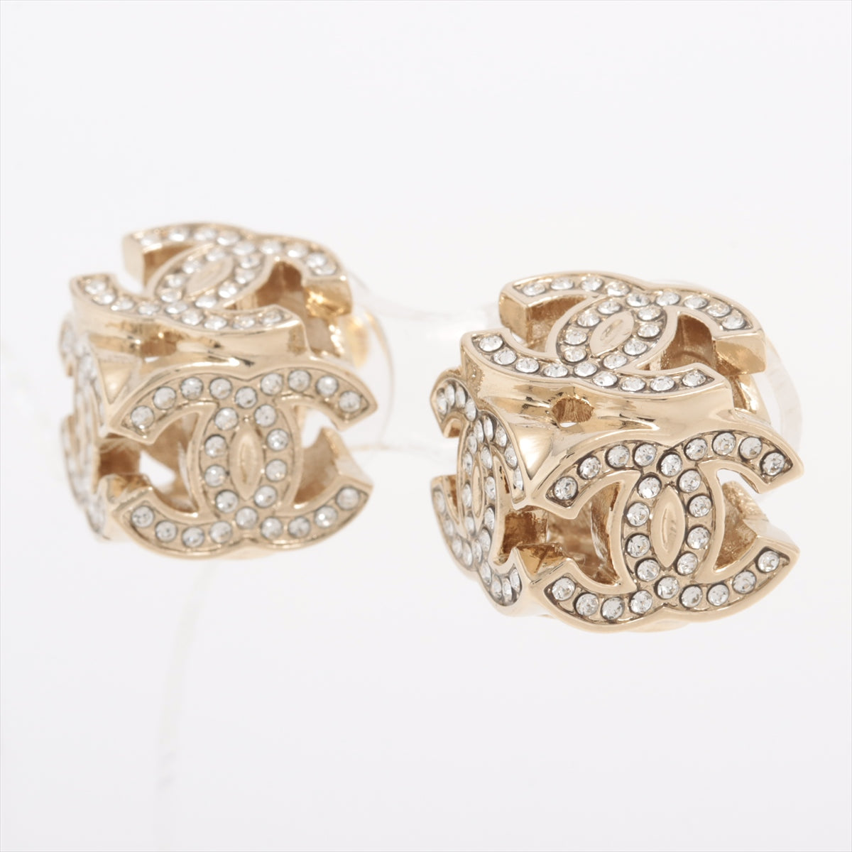 Chanel Coco Mark B23B Piercing jewelry (for both ears) GP×inestone Gold Wears
