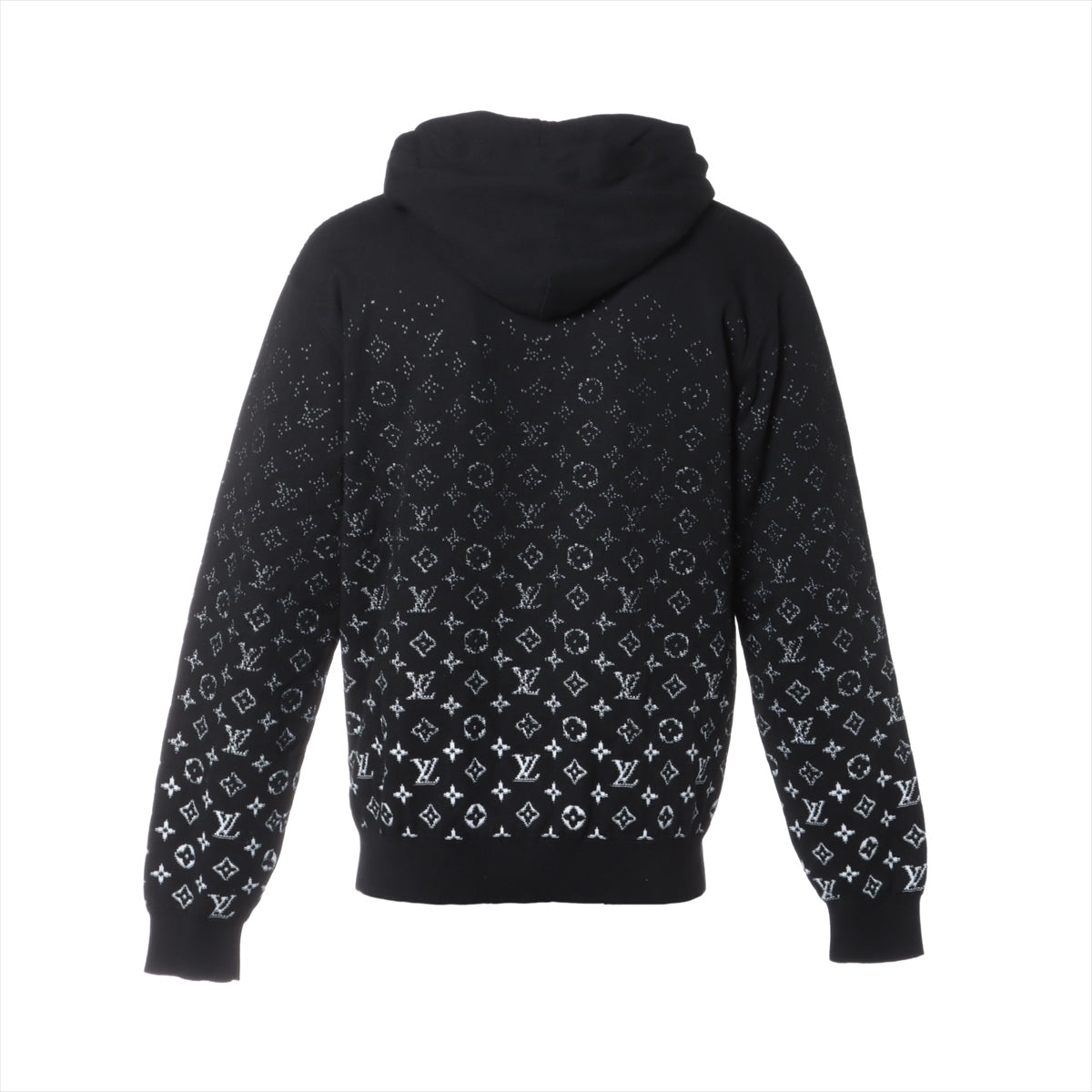 Louis Vuitton 23SS Cotton Parker M Men's Black × White  Monogram Gradient Pullover Knit Hoodie RM231Q
