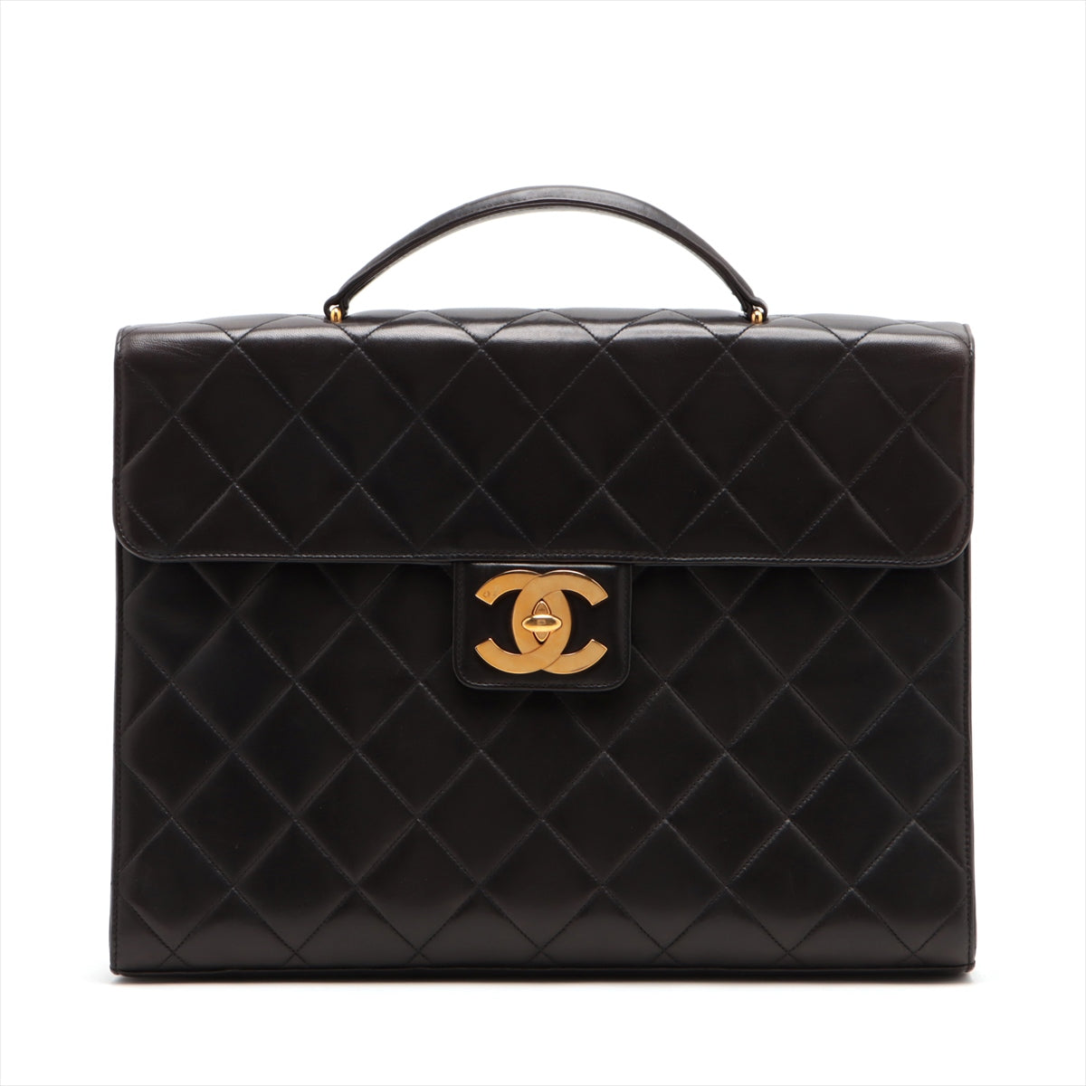 Chanel Matelasse Lambskin Business bag Black Gold Metal fittings 3XXXXXX