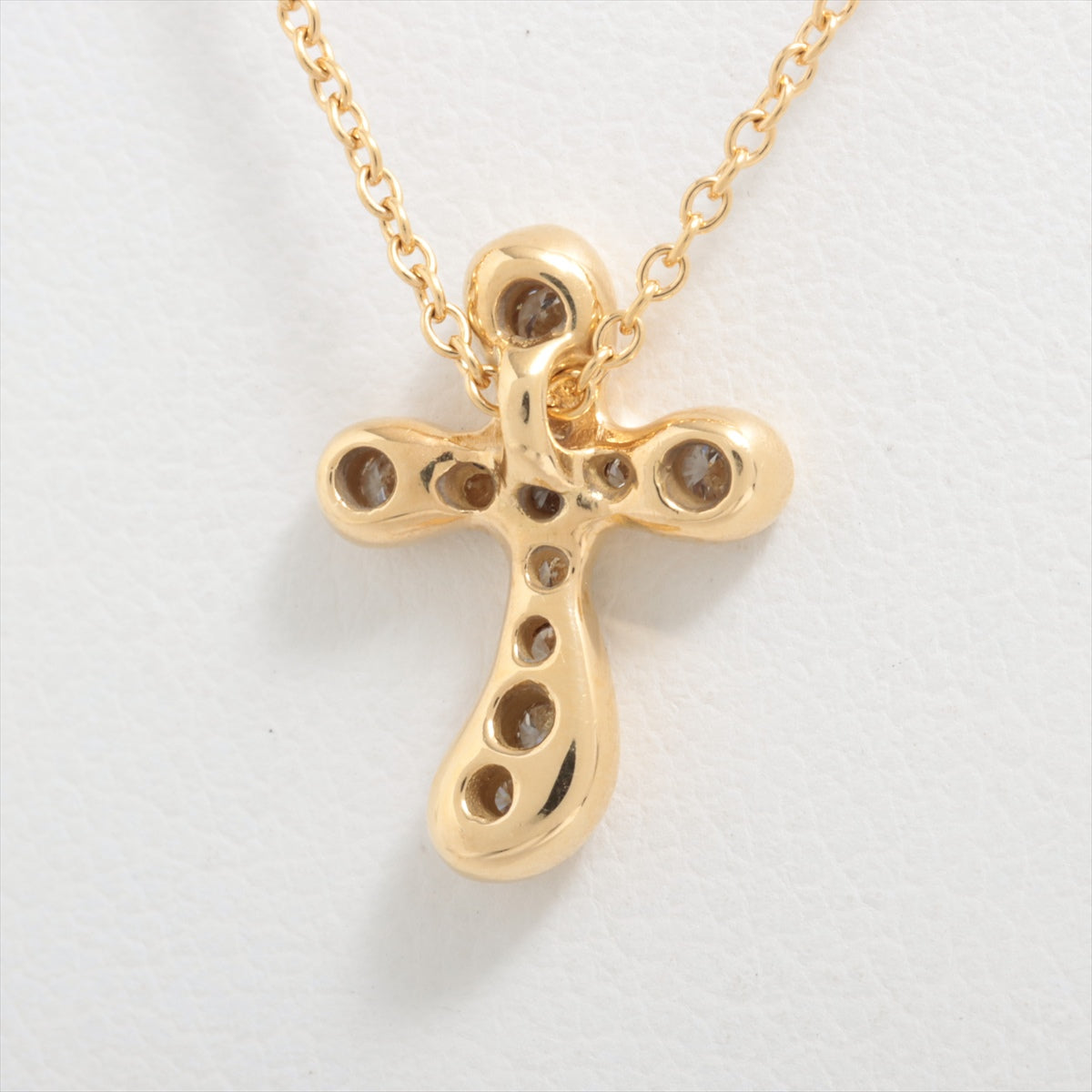 Tiffany Small Cross diamond Necklace 750(YG) 3.0g