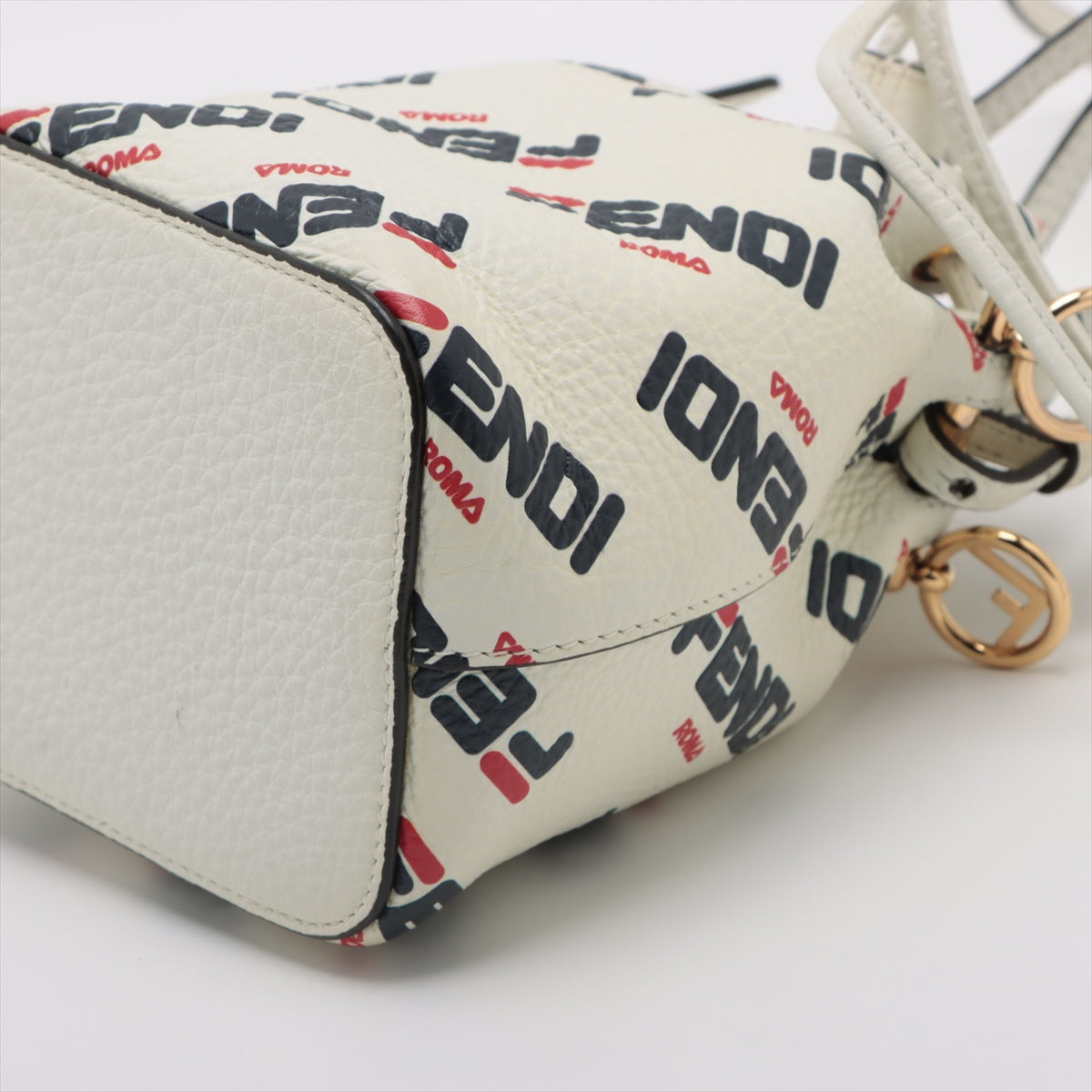 FENDI × FILA Mon Tresor Mini Leather 2way shoulder bag White 8BS010