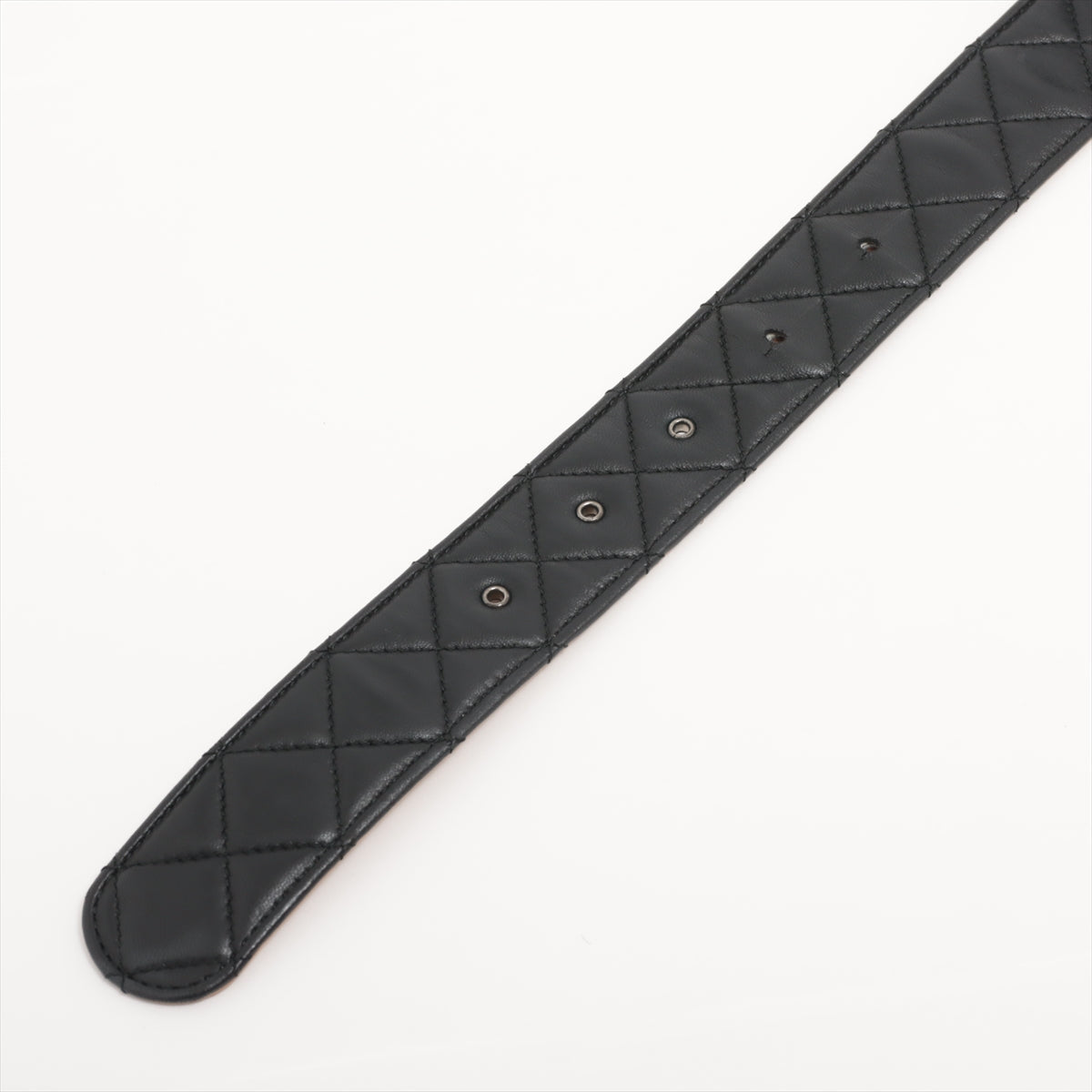 Chanel Coco Mark Matelasse B14C Belt 80 Leather Black