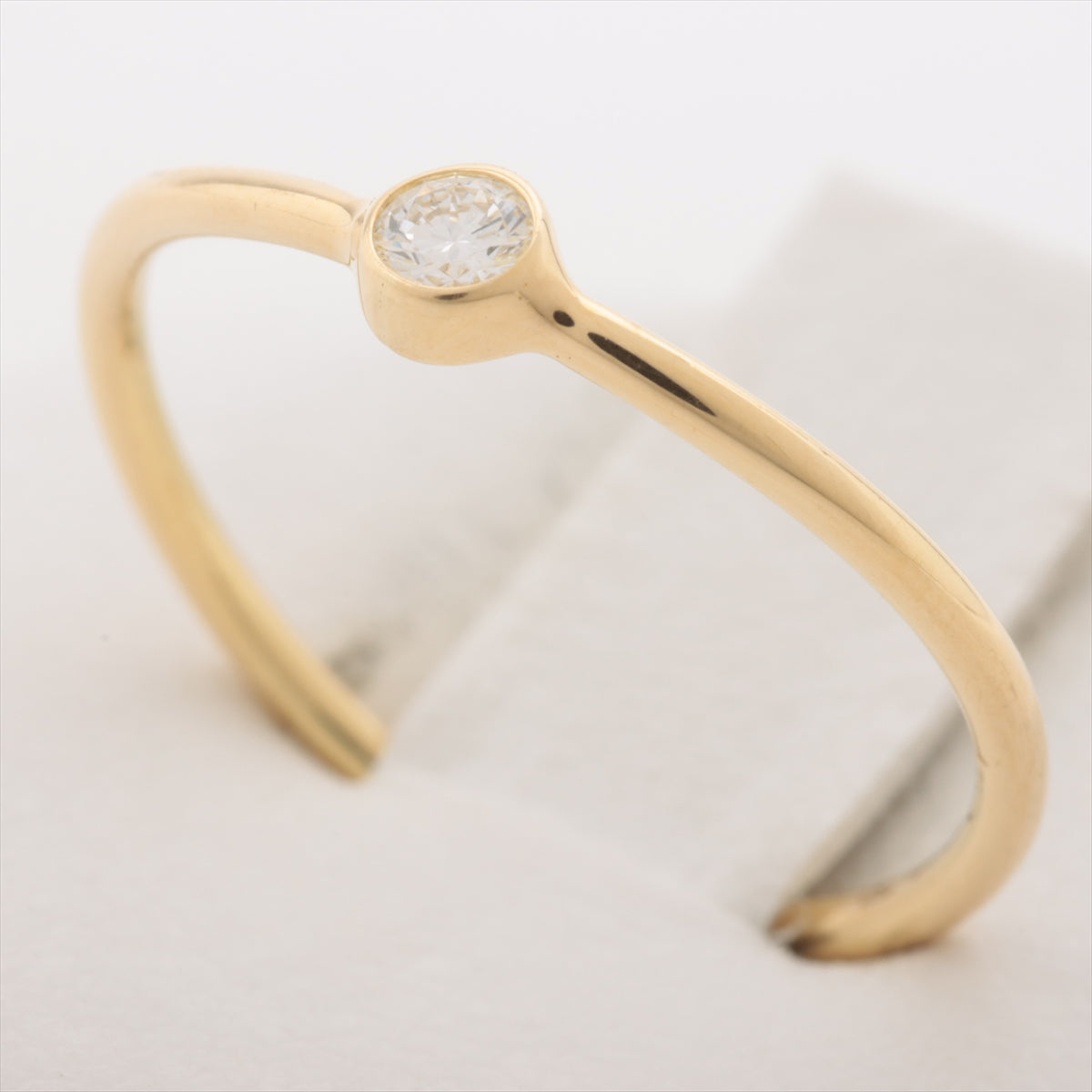 Tiffany Wave Single row diamond rings 750(YG) 1.1g